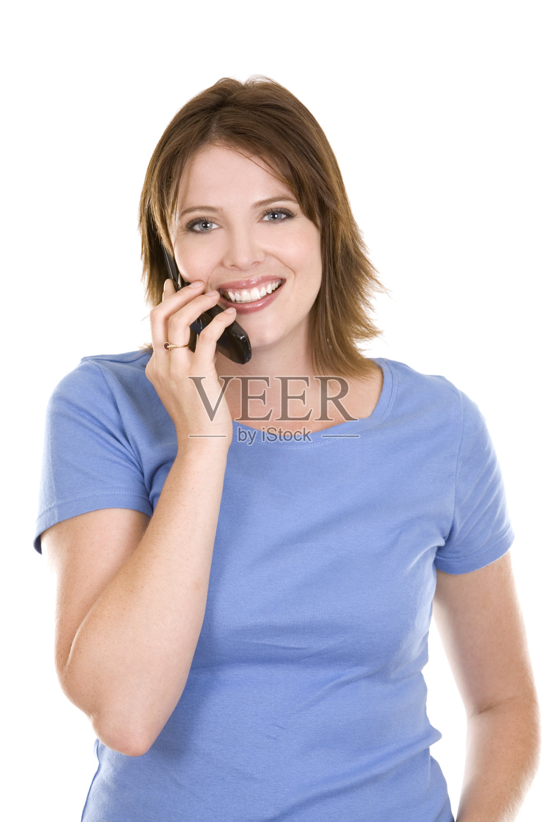 蓝色的休闲女人照片摄影图片