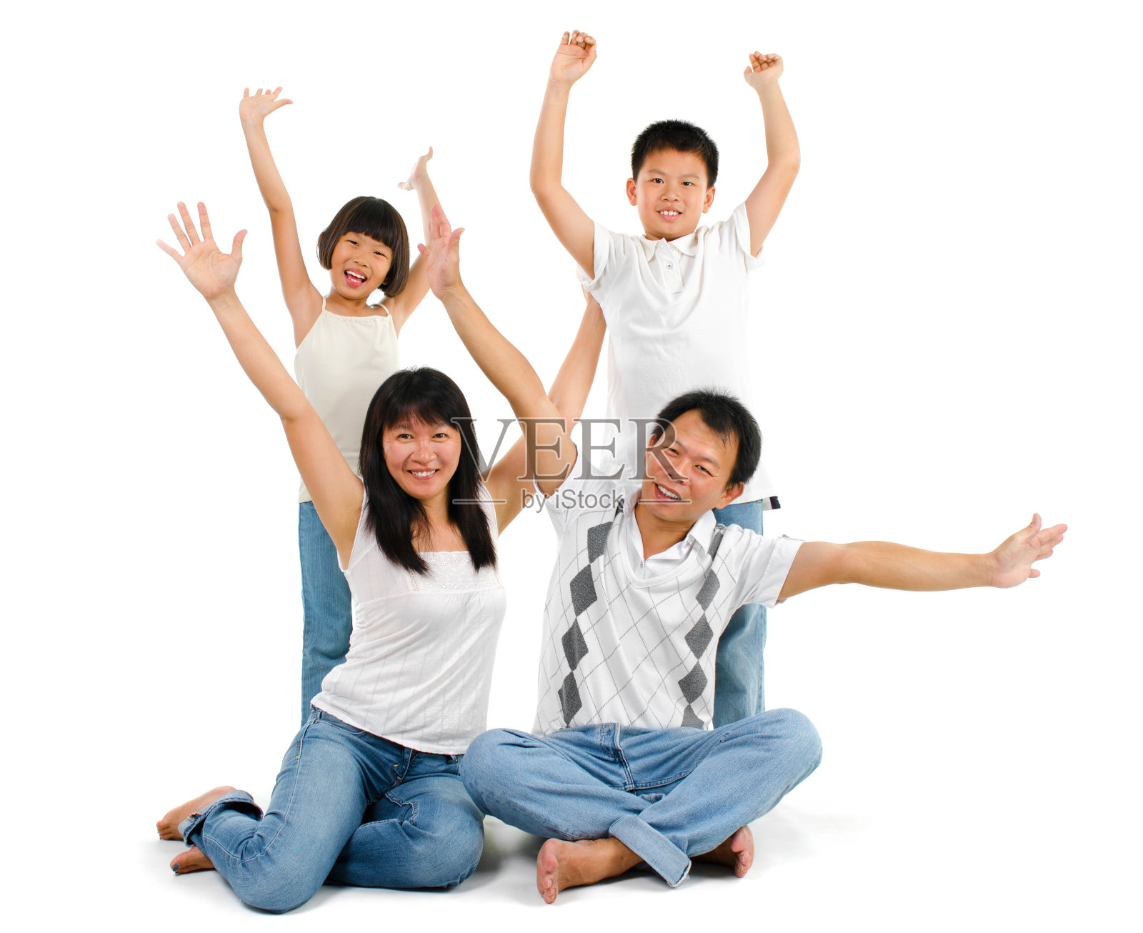 幸福的亚洲家庭照片摄影图片