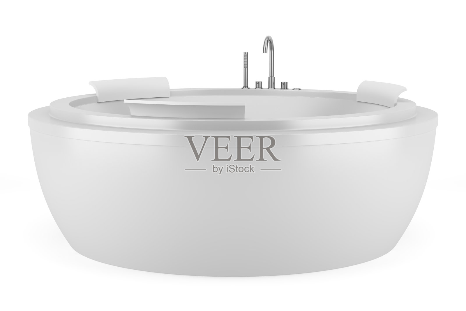 现代圆形浴缸孤立在白色背景照片摄影图片