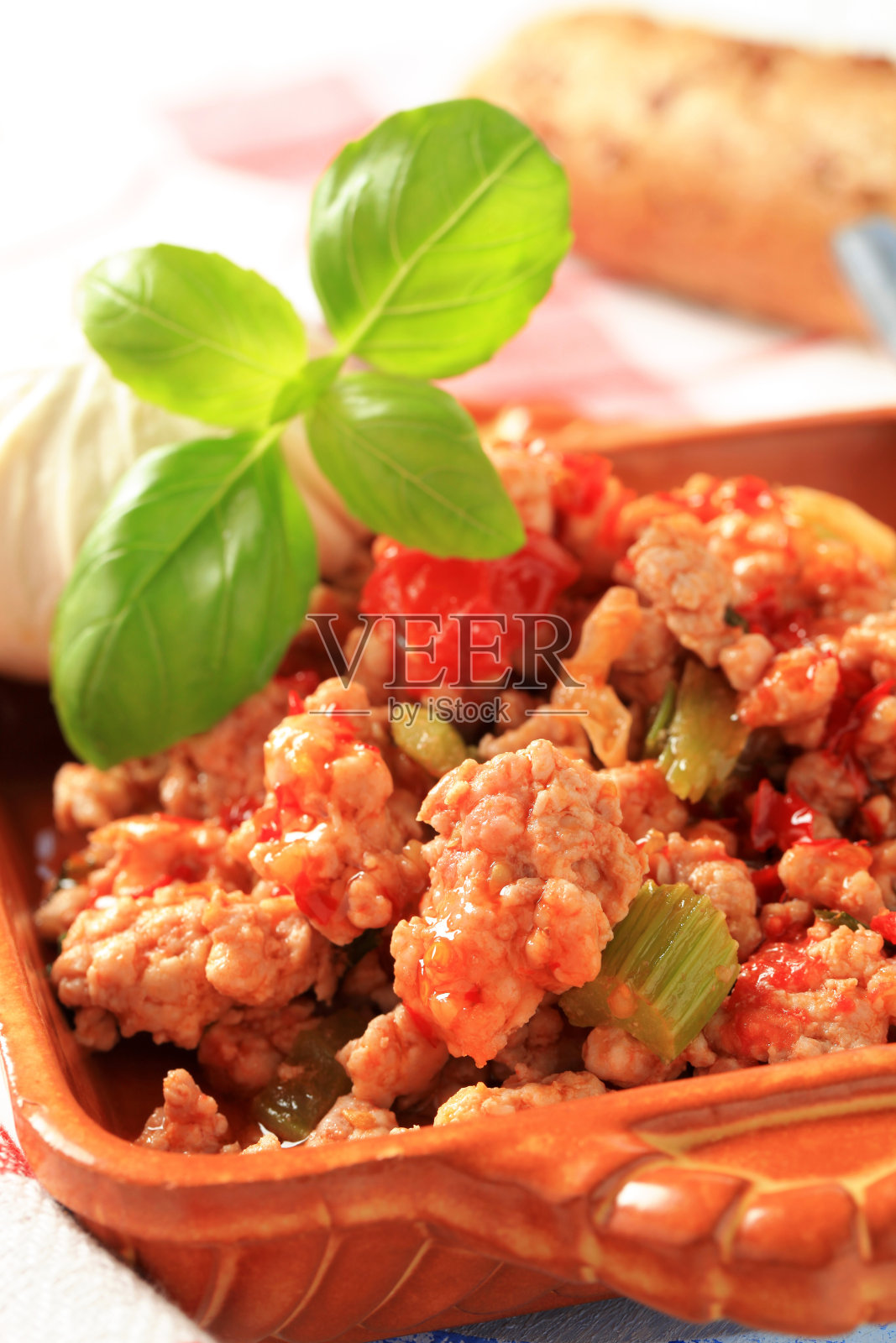 肉糜炒照片摄影图片