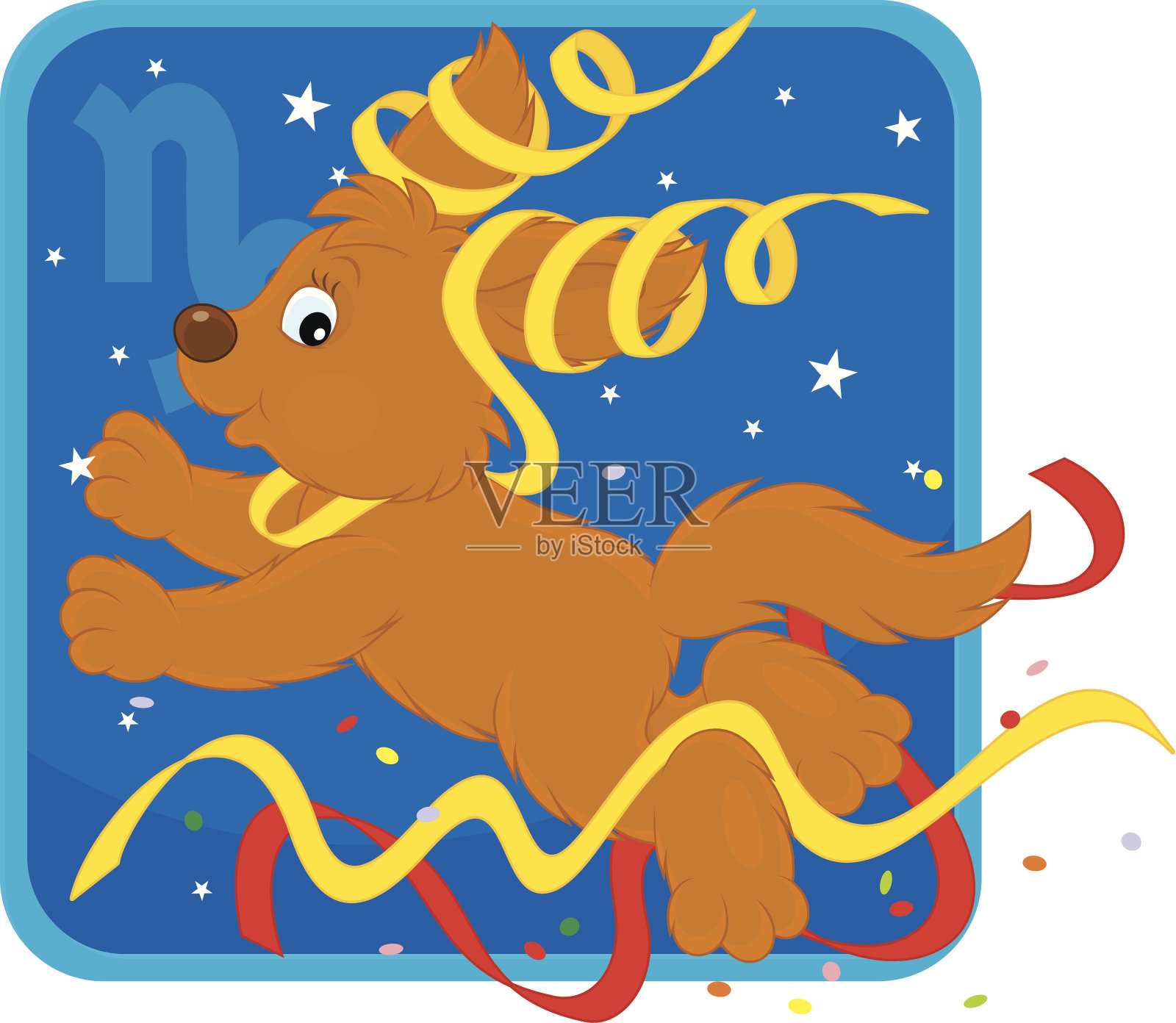 黄道带上的山羊星座插画图片素材