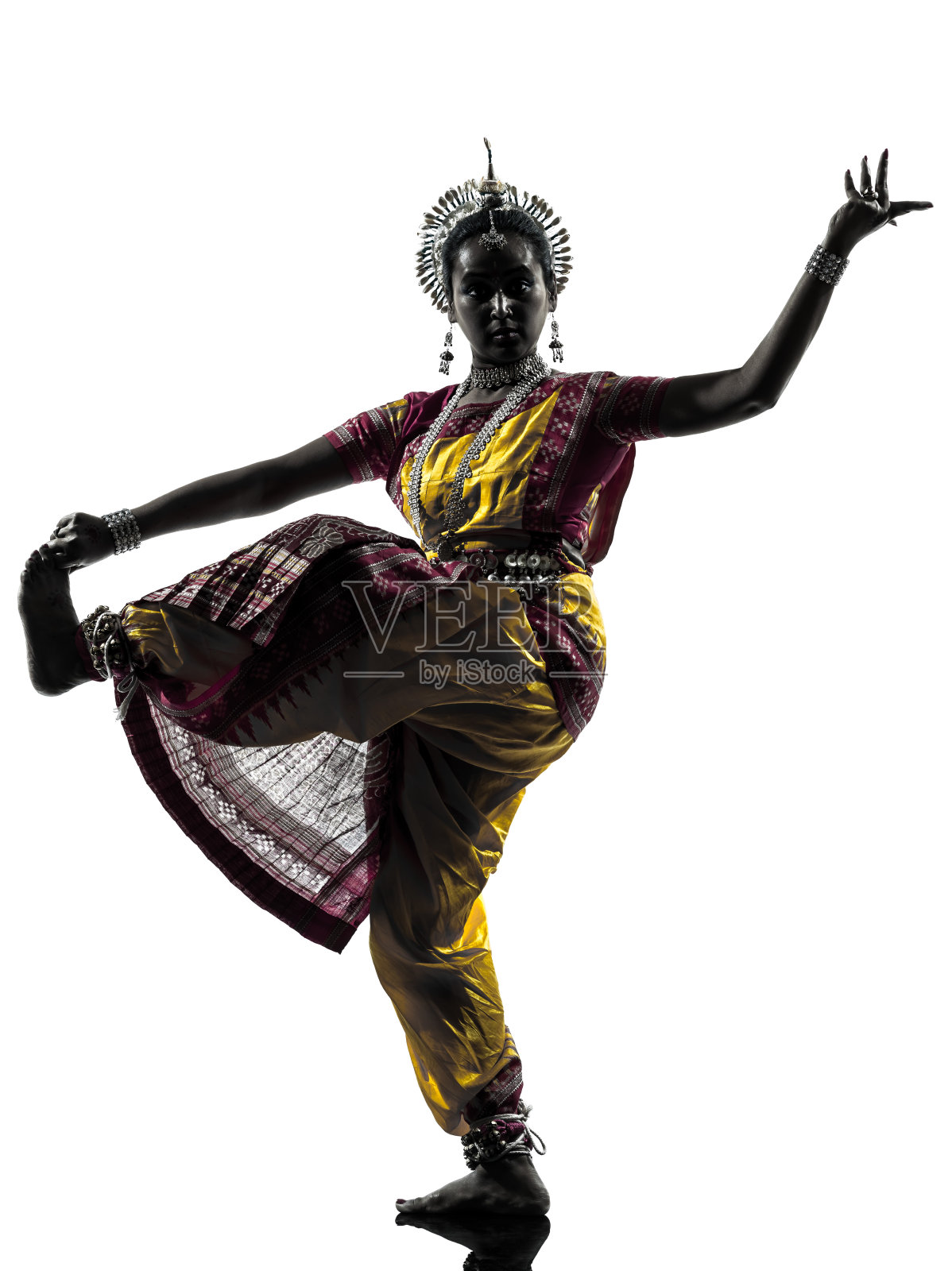 印度女舞者的剪影照片摄影图片