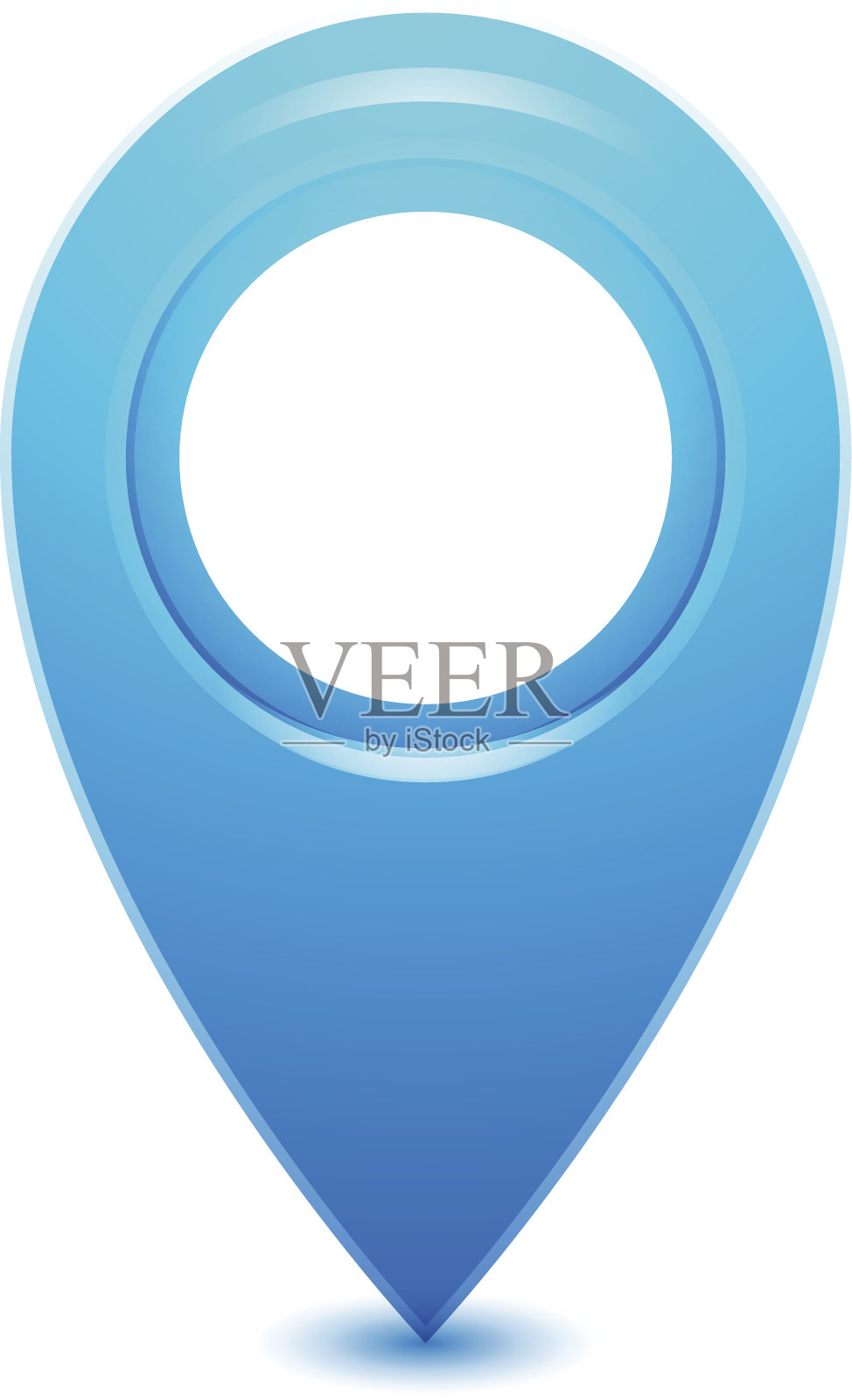 虚拟地图位置指示图标为蓝色插画图片素材