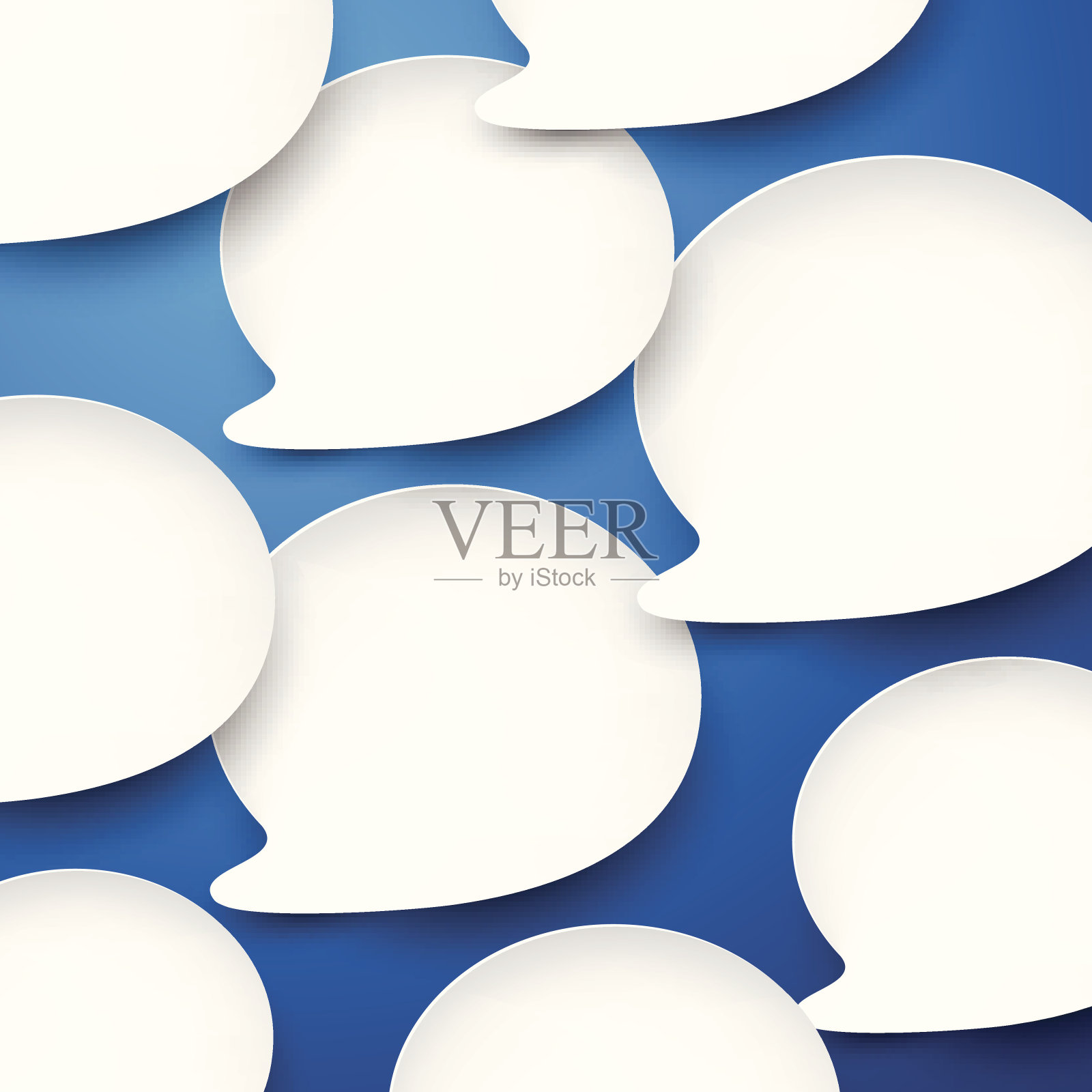 纸白讲话气泡。插画图片素材