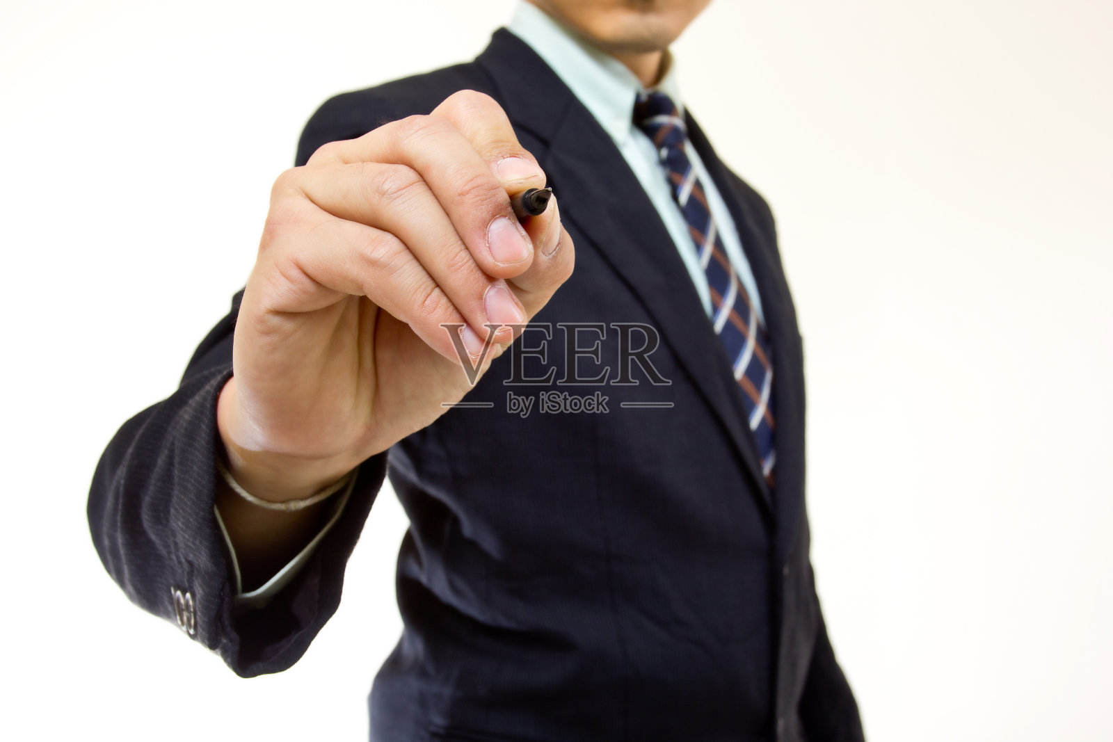 商人写增长图照片摄影图片