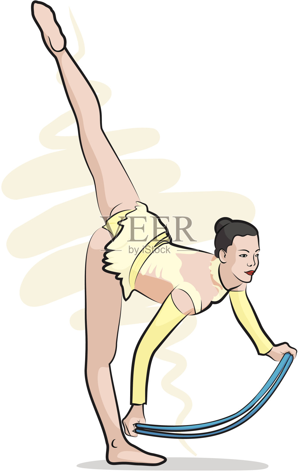 艺术体操-绳索插画图片素材