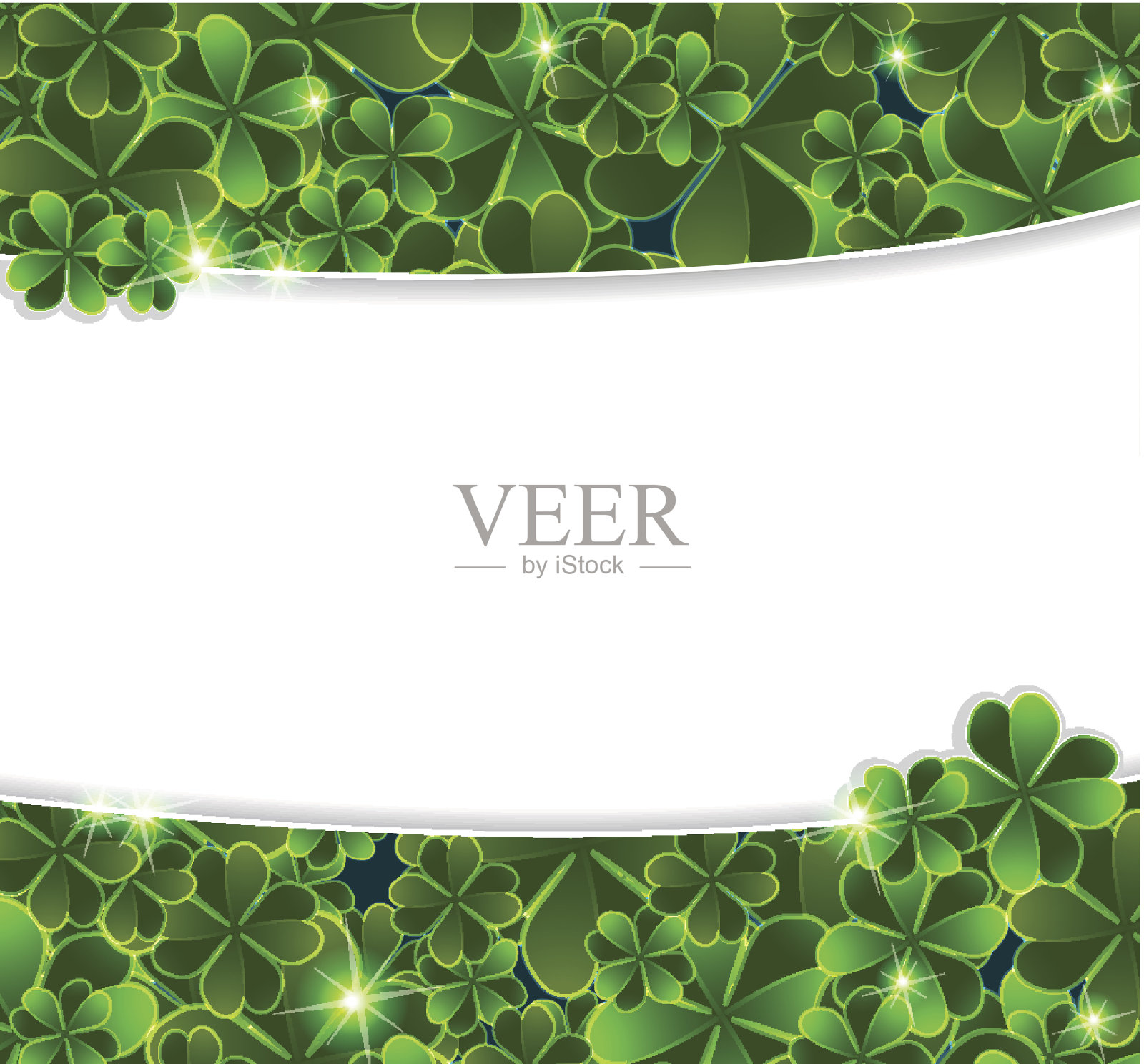 神奇的四瓣花框架插画图片素材