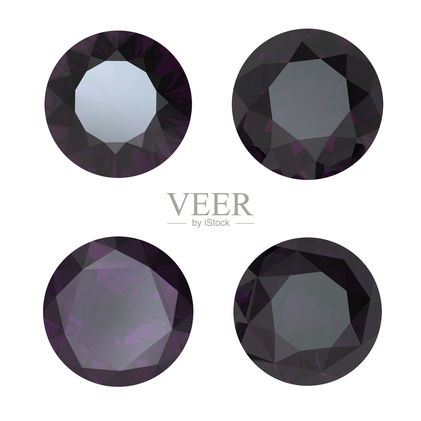 圆形黑色蓝宝石孤立。宝石插画图片素材