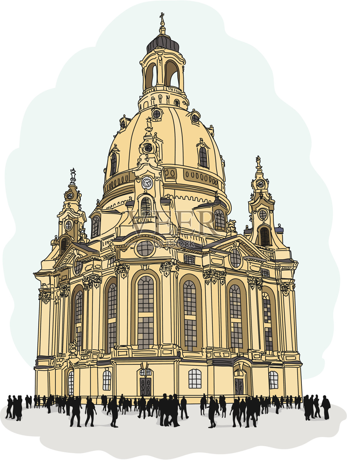 我们夫人的教堂,德累斯顿插画图片素材