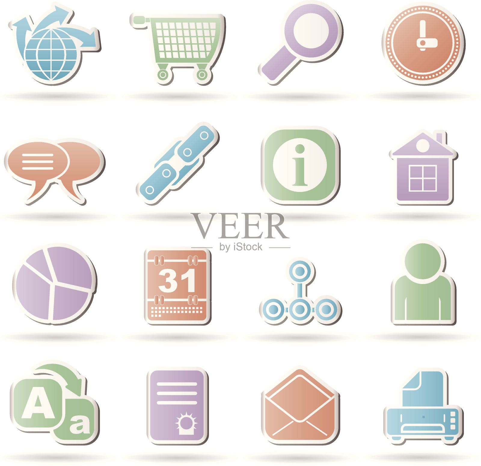 网站,互联网和导航图标图标素材