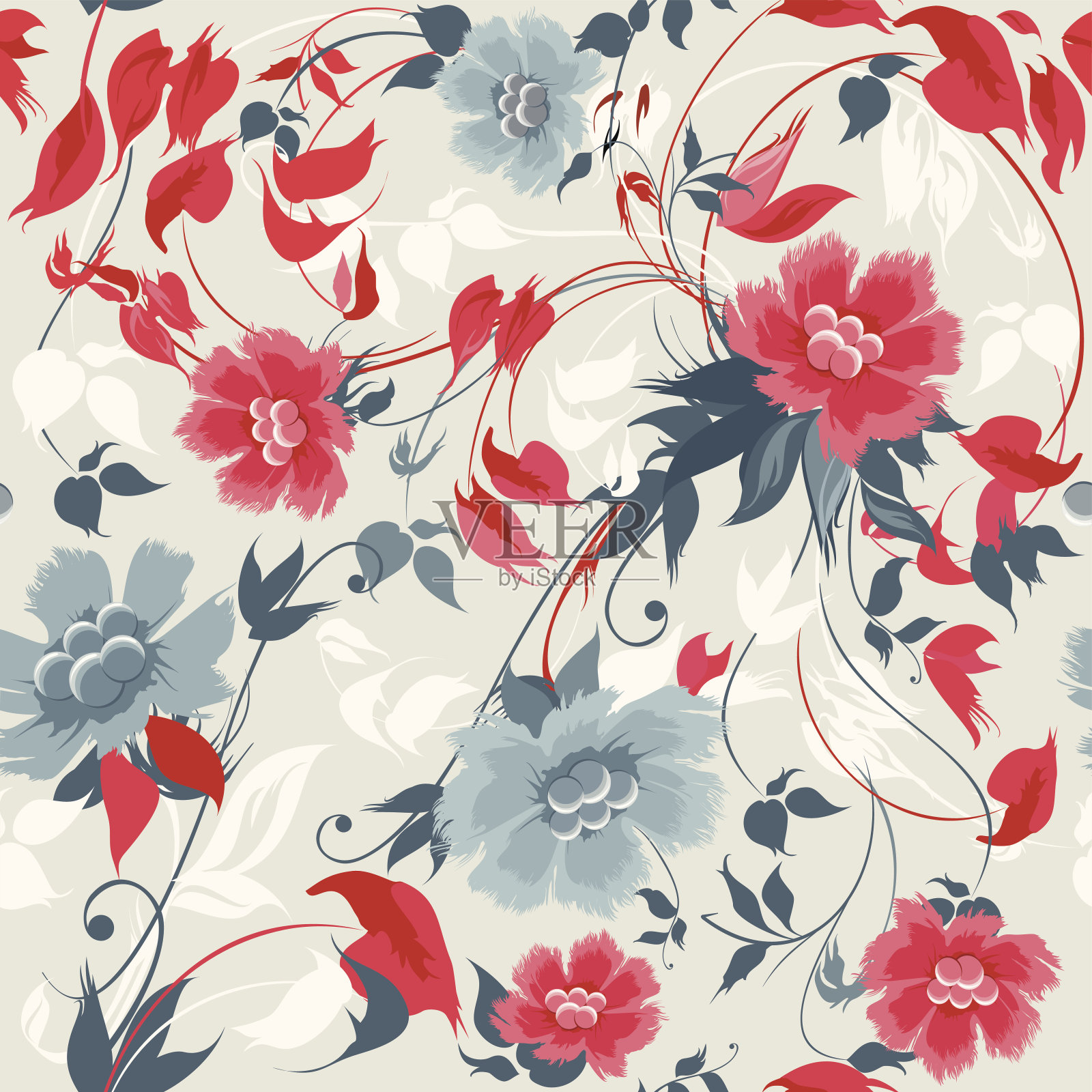 高雅无缝花型插画图片素材