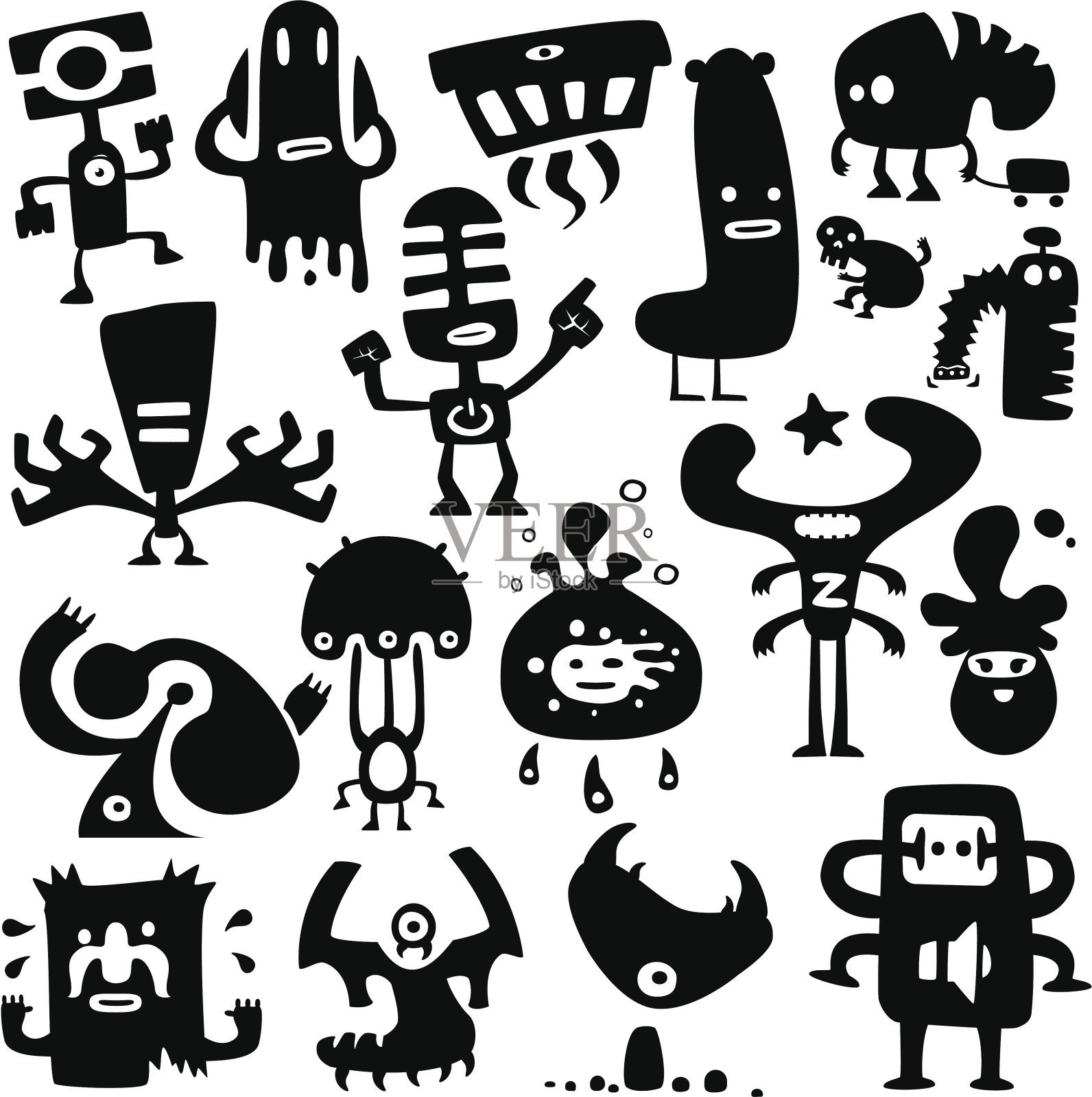 有趣的怪物插画图片素材