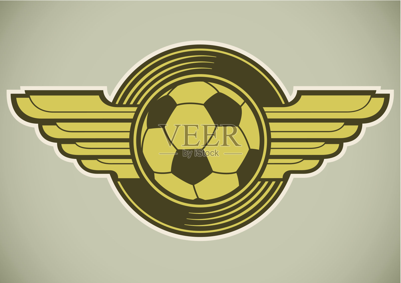复古的足球的象征。插画图片素材