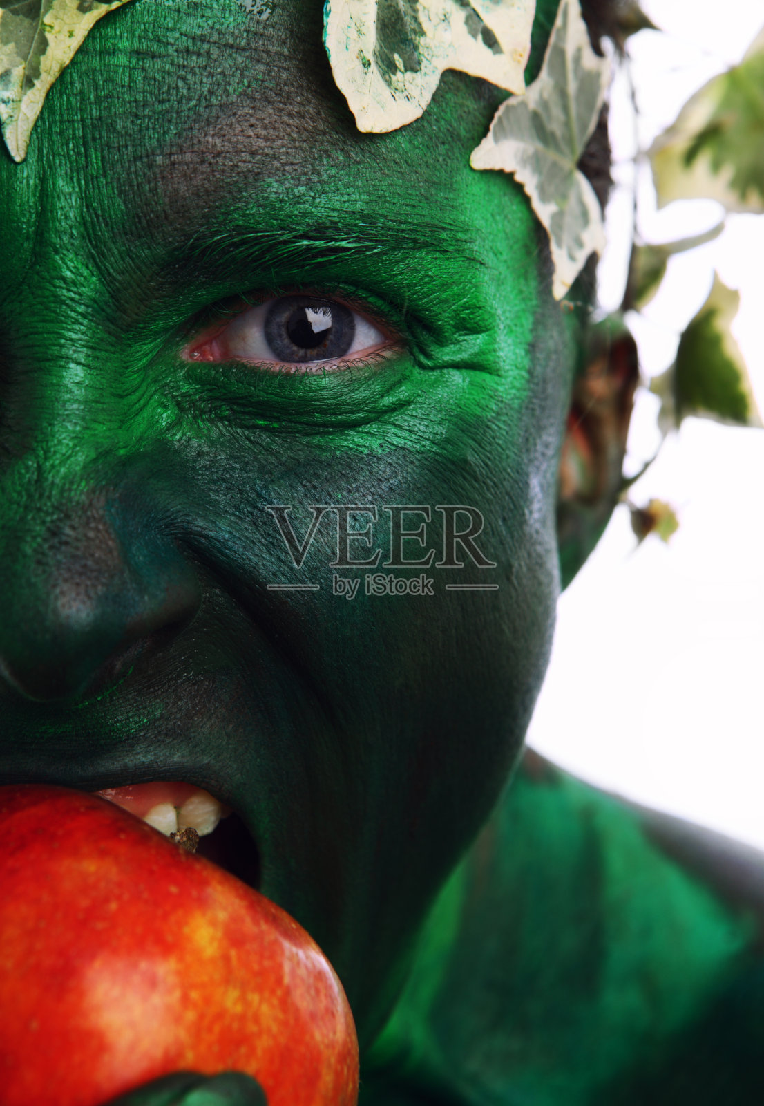 绿色的脸照片摄影图片