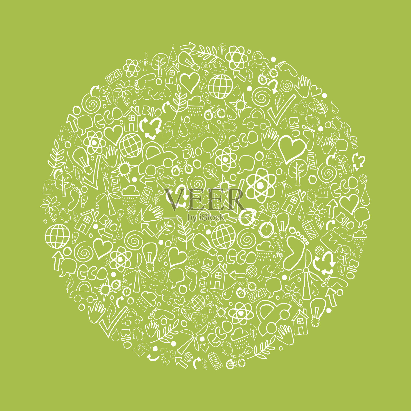 生态圈-手绘图标插画图片素材