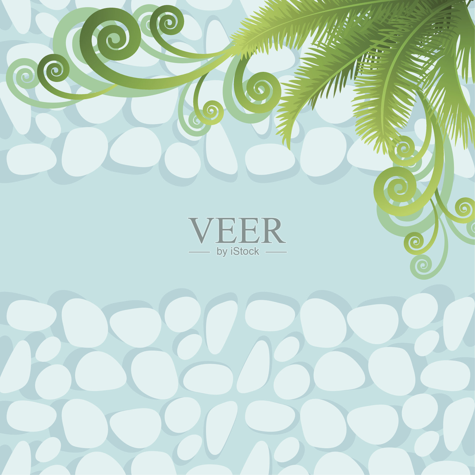 棕榈叶和抽象图案插画图片素材