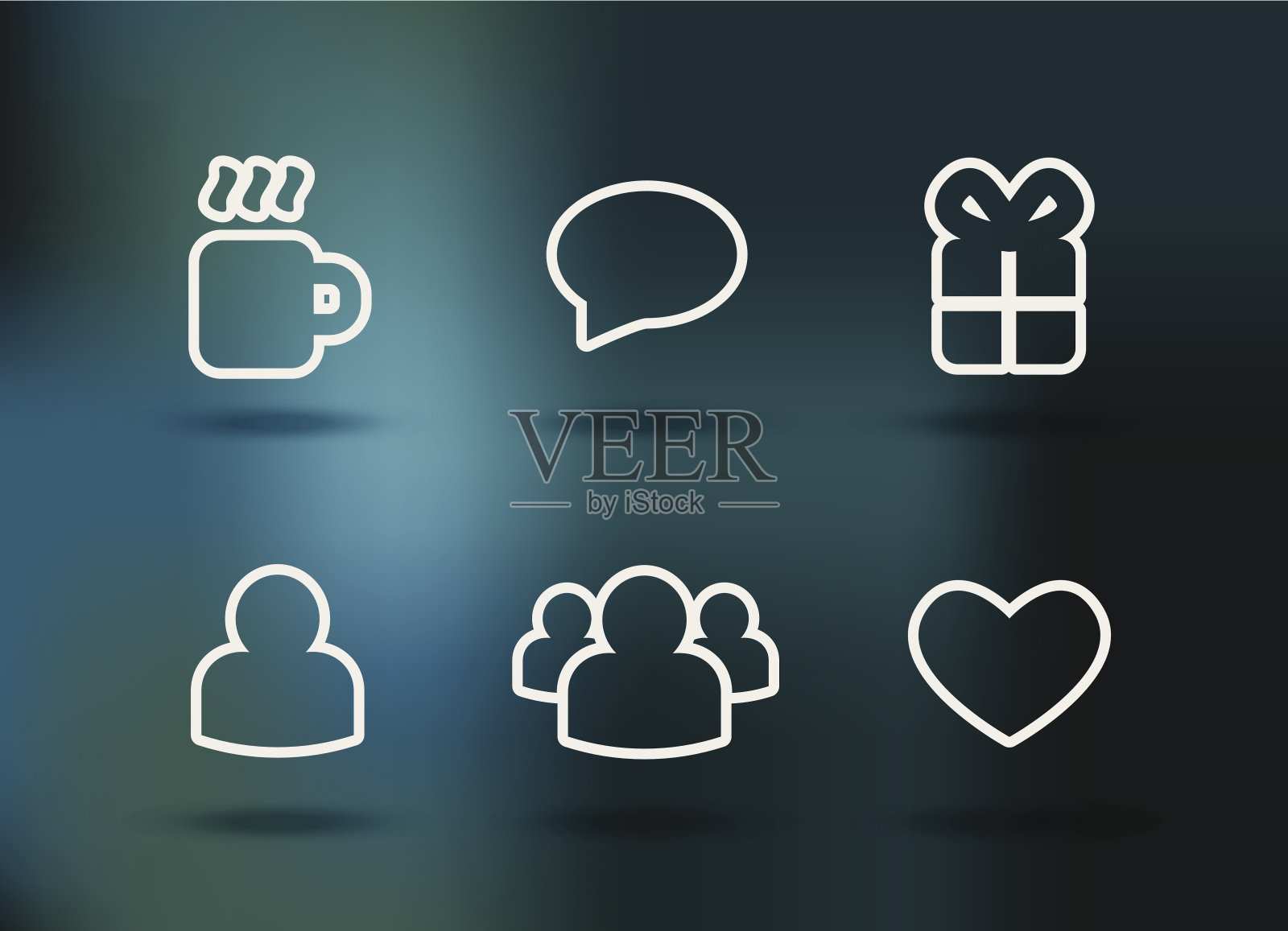 社交和网络通信图标集图标素材