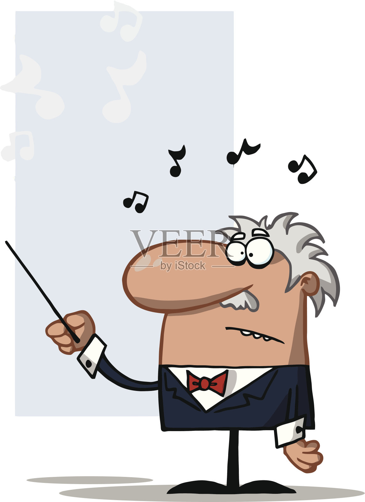 非裔美国人管弦乐队指挥手持指挥棒插画图片素材