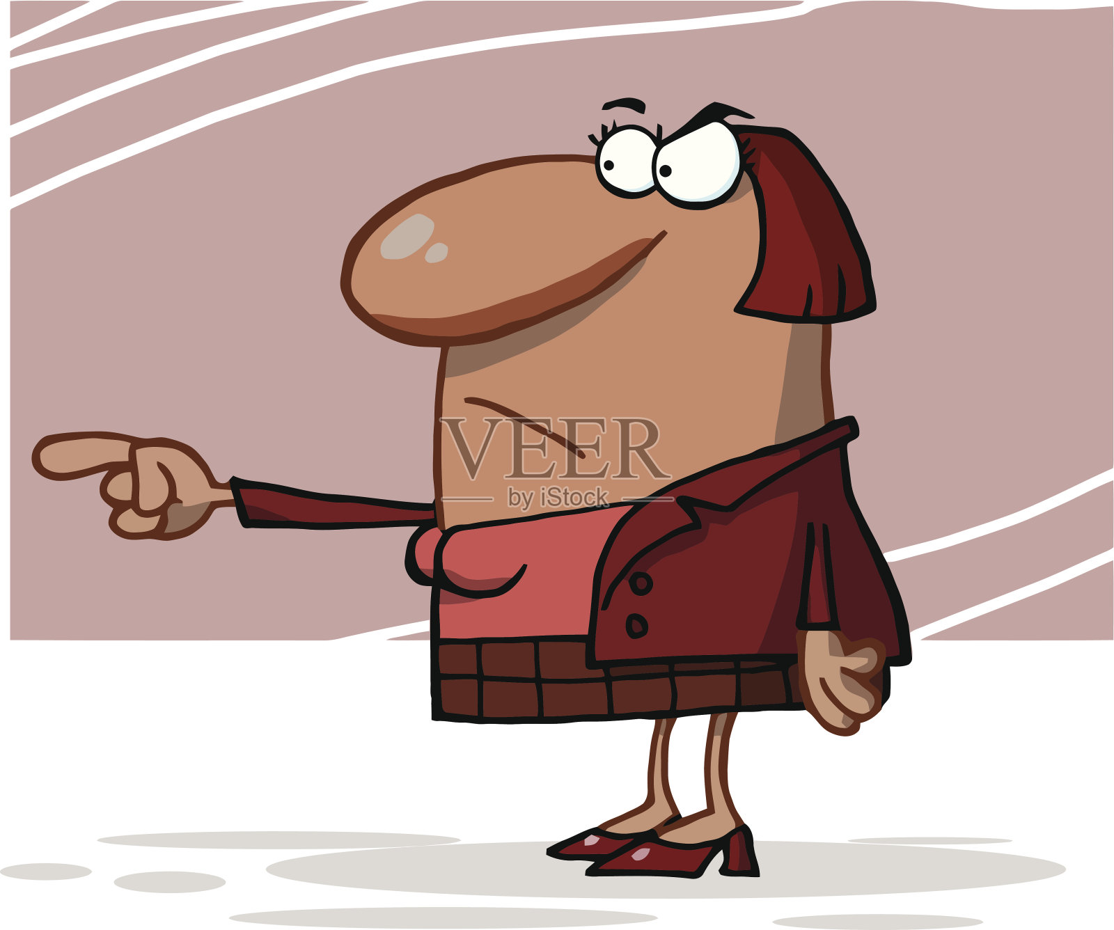 愤怒的非洲裔美国女商人指着背景插画图片素材