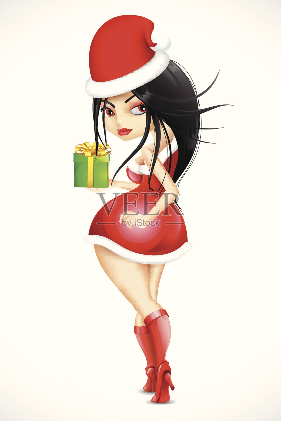 夫人圣诞老人插画图片素材