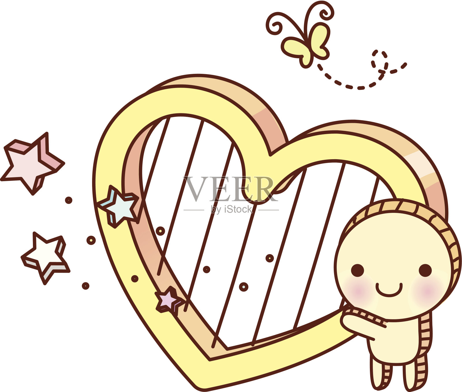 玩竖琴设计元素图片