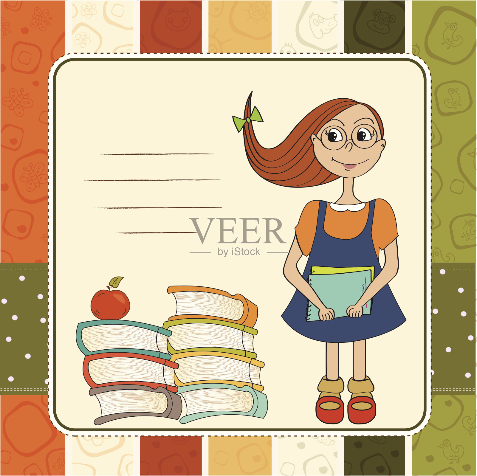 有趣的女生插画图片素材