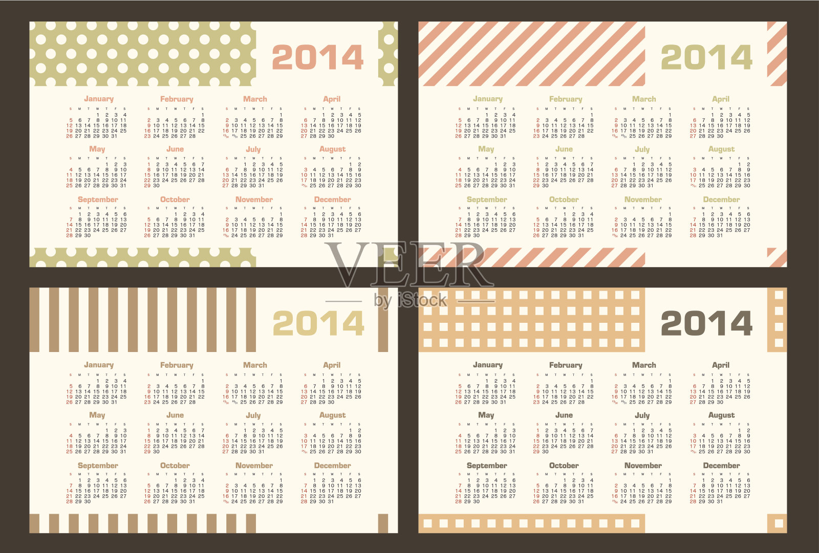 2014年日历设置设计模板素材