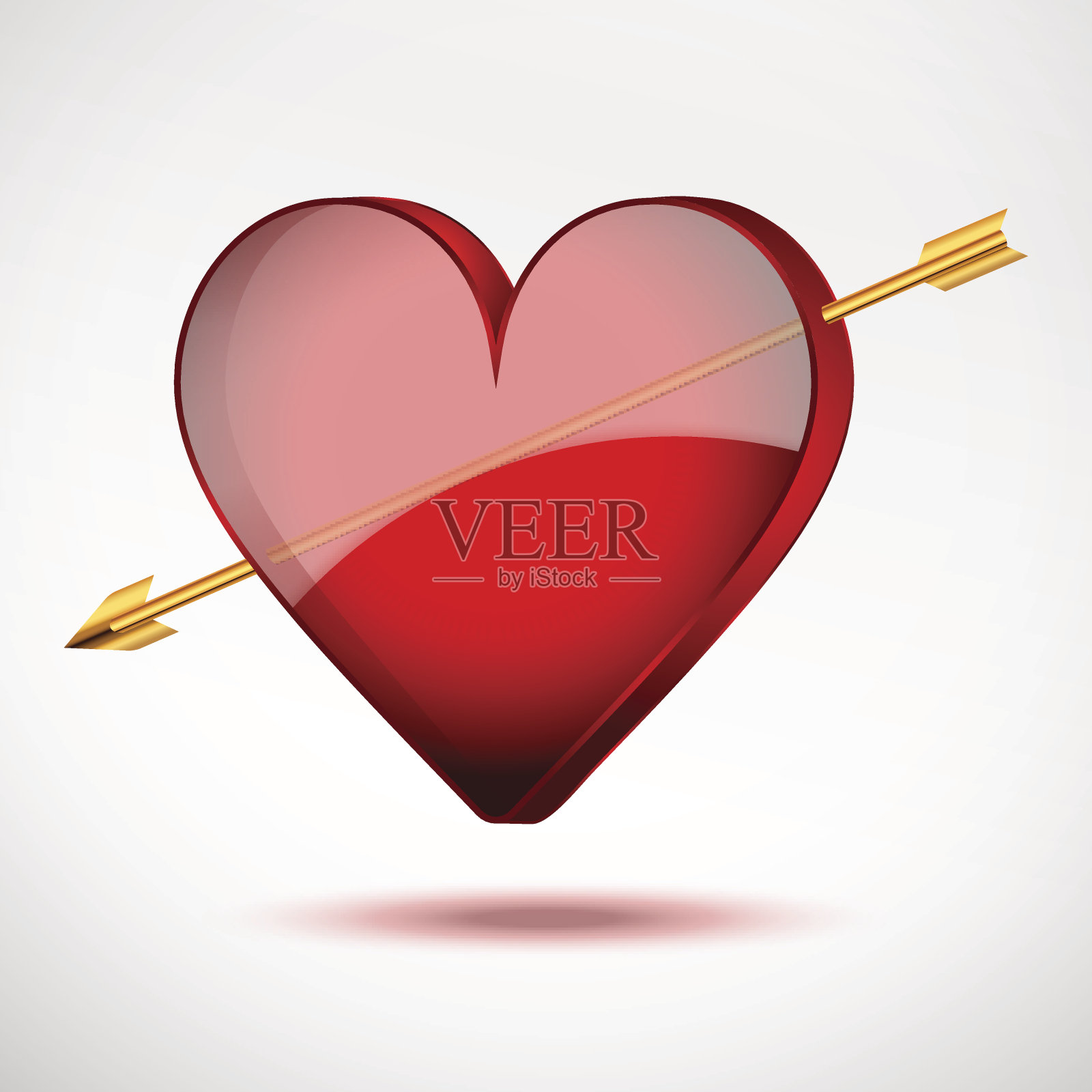 心脏和箭。情人节卡片。插画图片素材