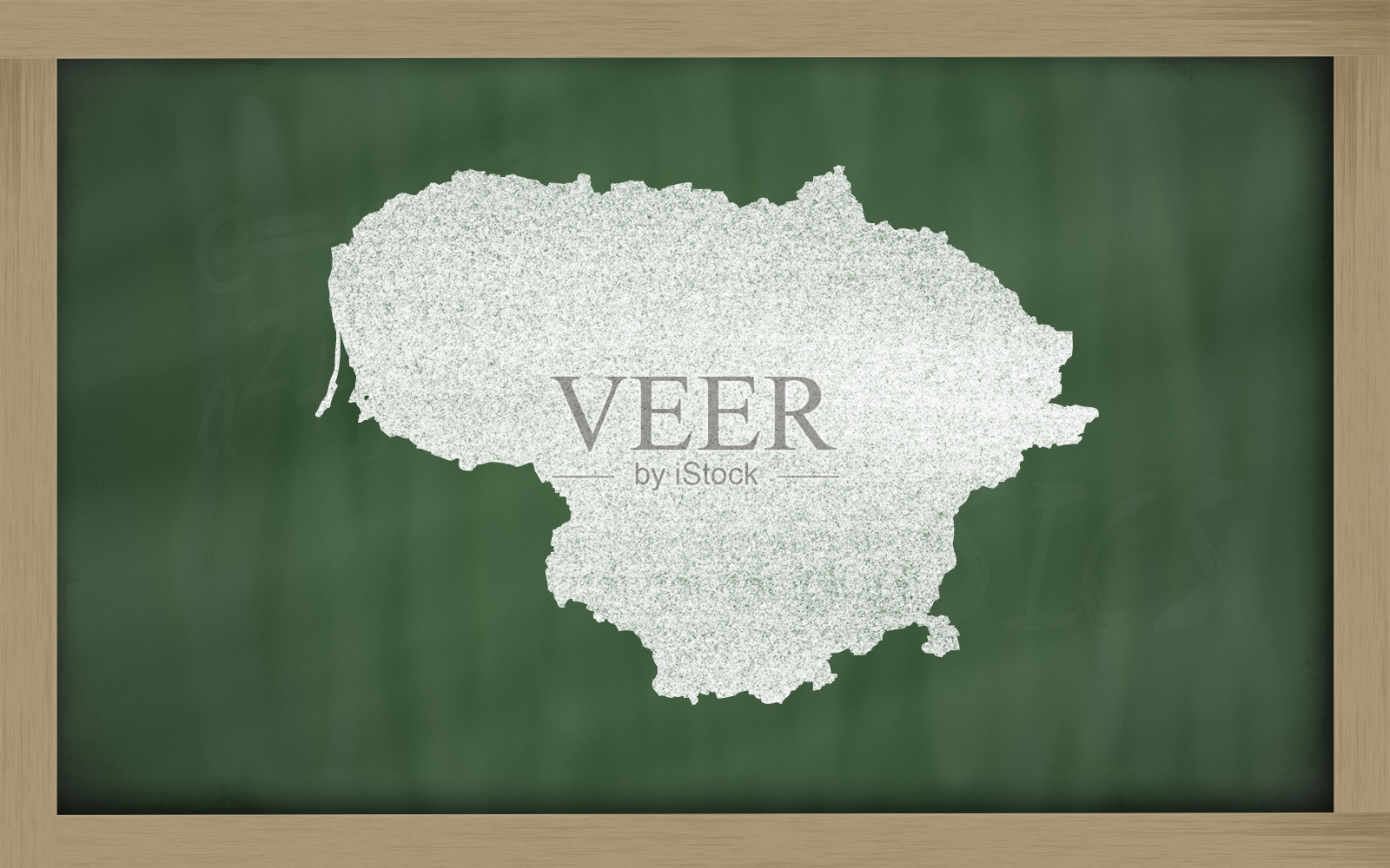 立陶宛的大纲图在黑板上照片摄影图片