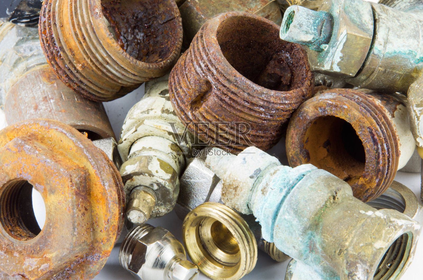 阀门和螺纹生锈照片摄影图片