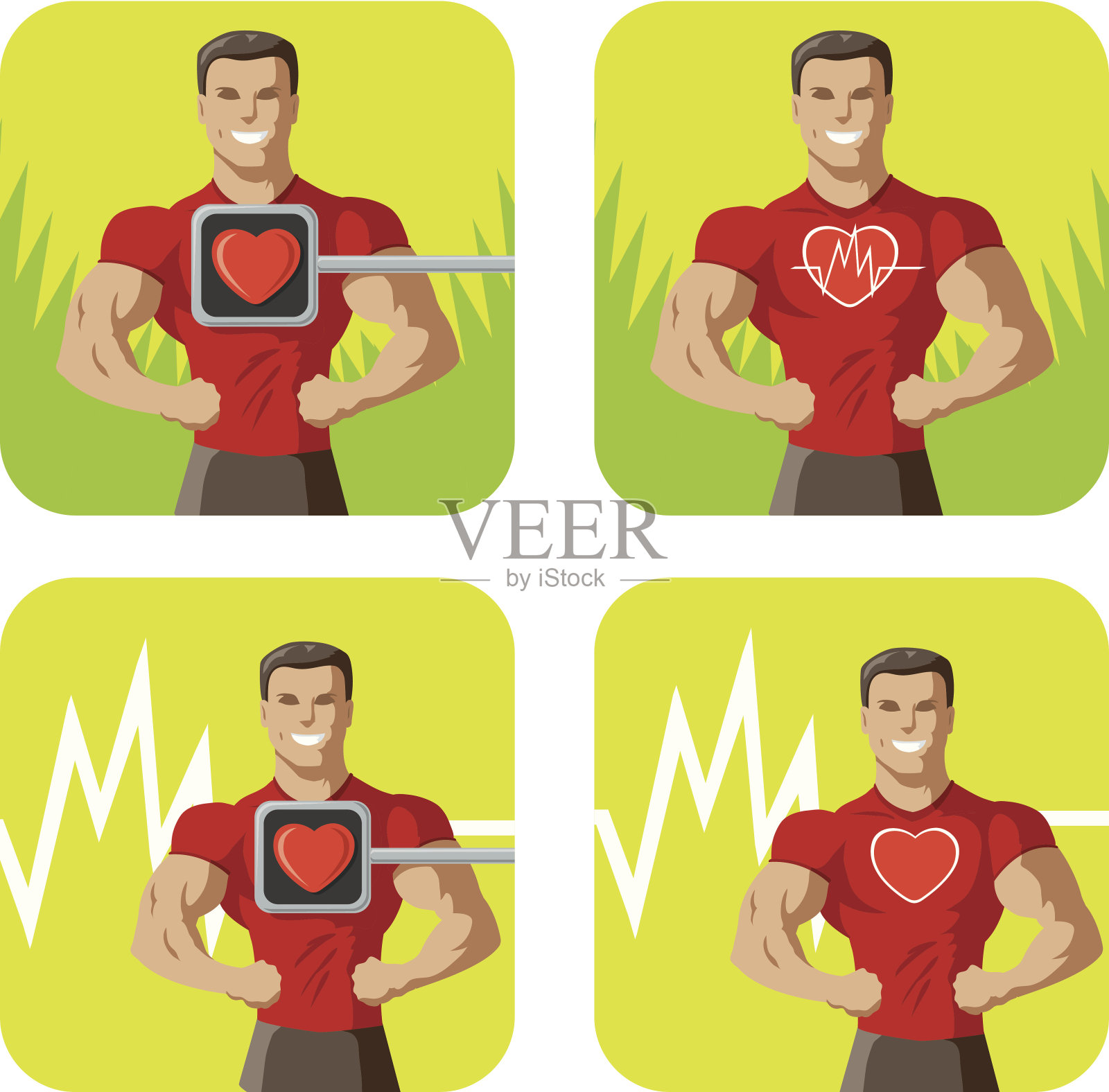 健康的心脏图标插画图片素材