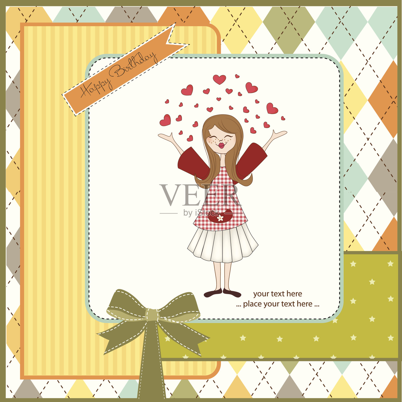 恋爱中的漂亮女孩设计模板素材