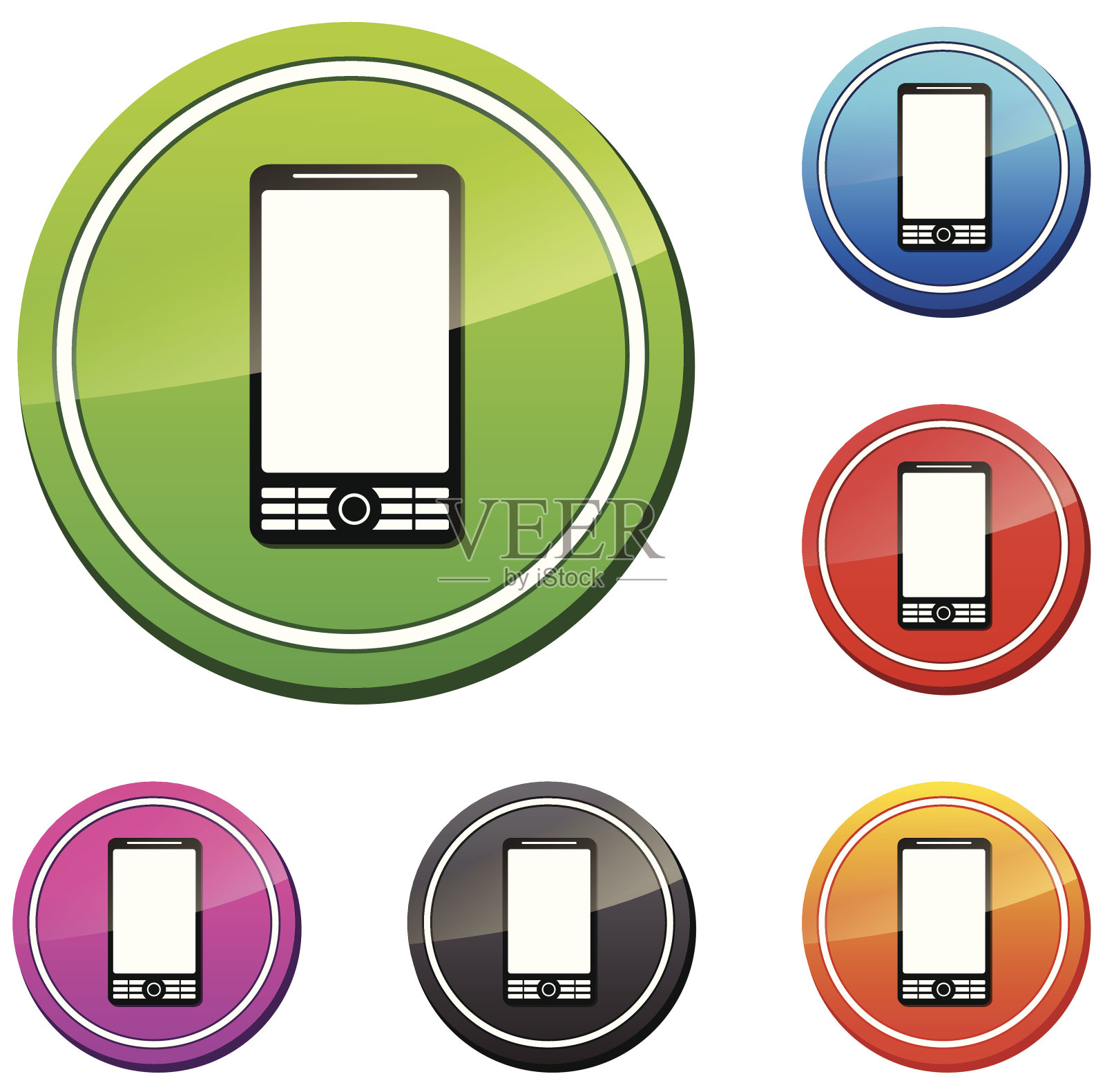 一组矢量移动图标图标素材