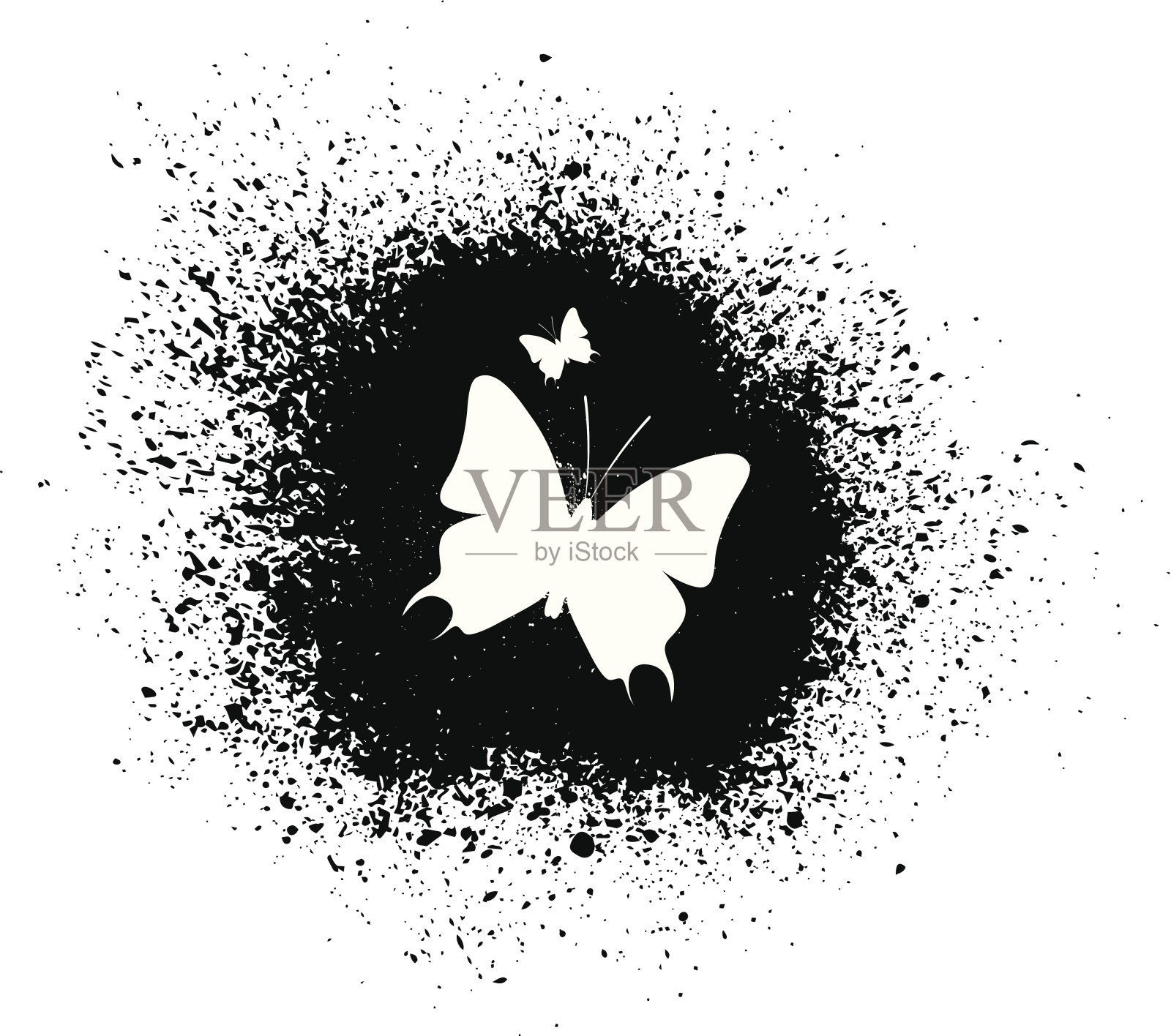 蝴蝶剪影插画图片素材