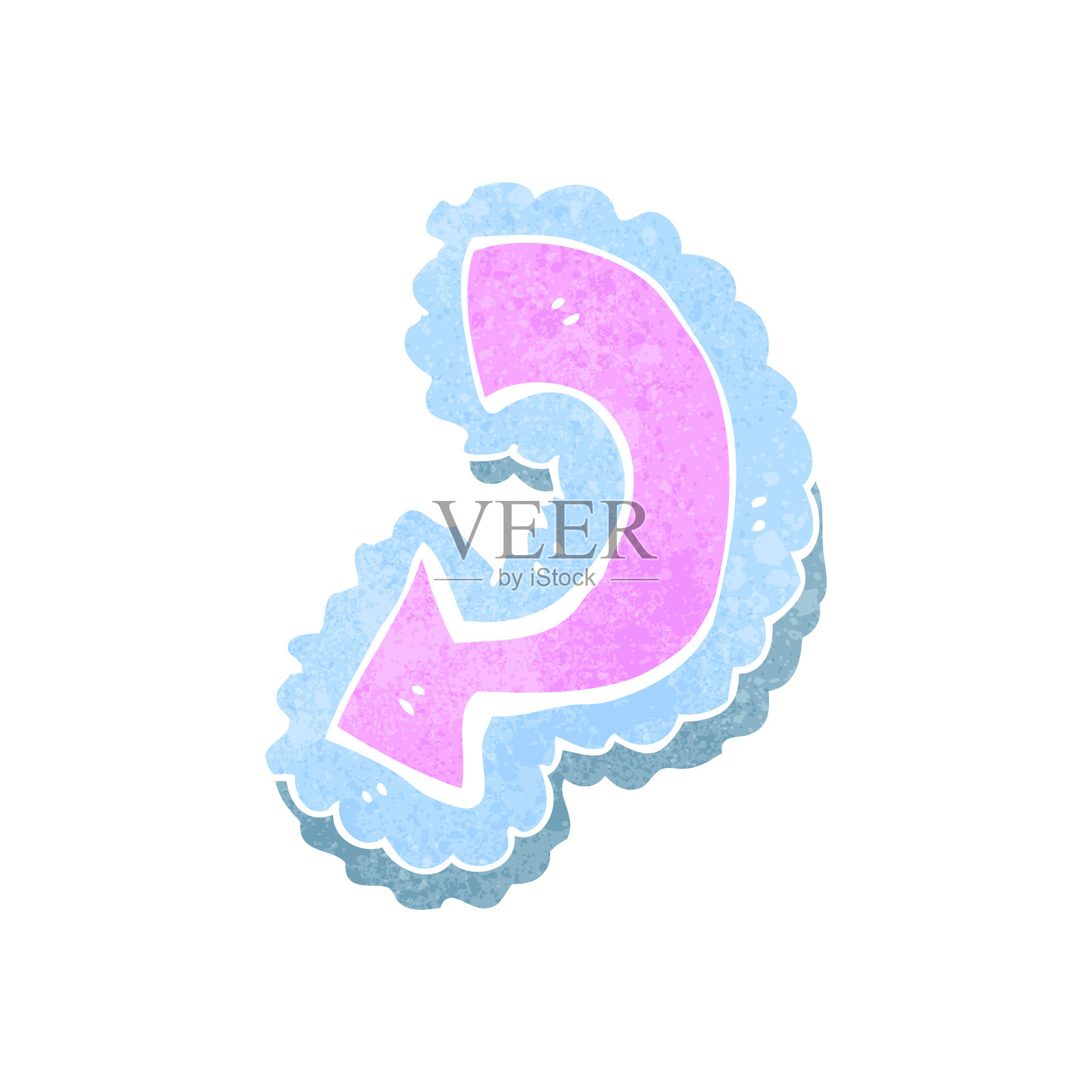 复古卡通指向箭头插画图片素材