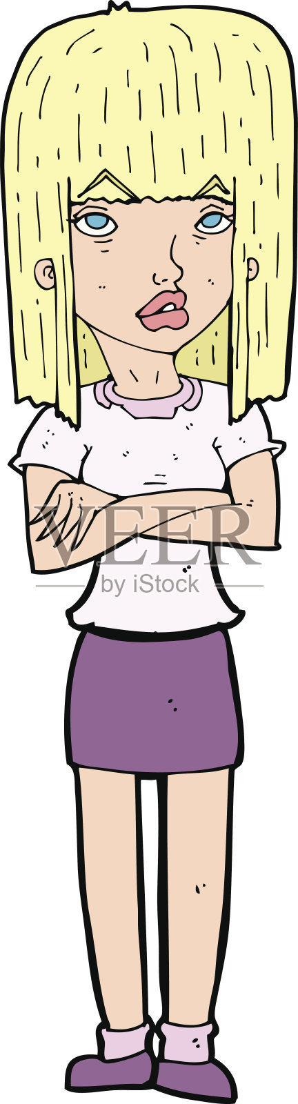 卡通女子站在设计元素图片