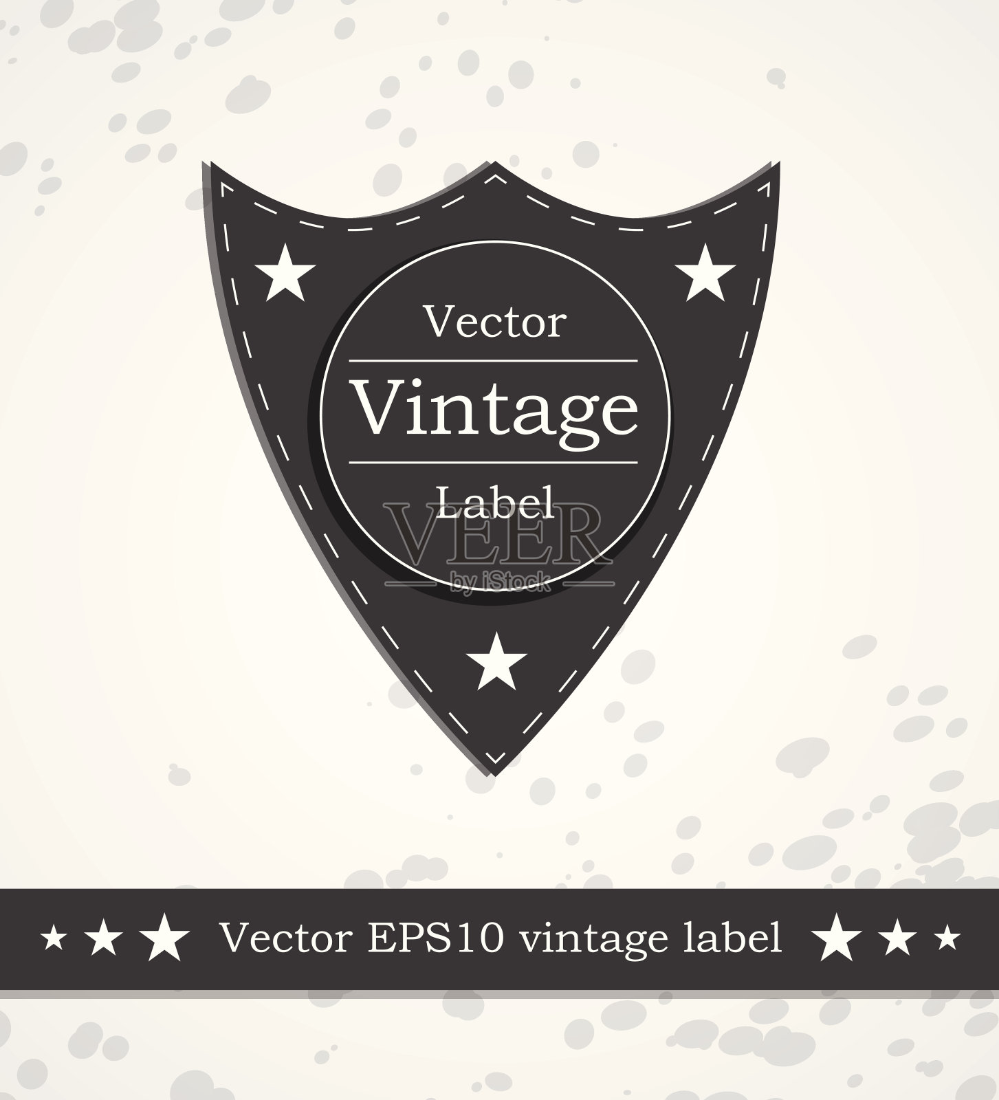 黑色盾牌标签与复古复古风格设计插画图片素材