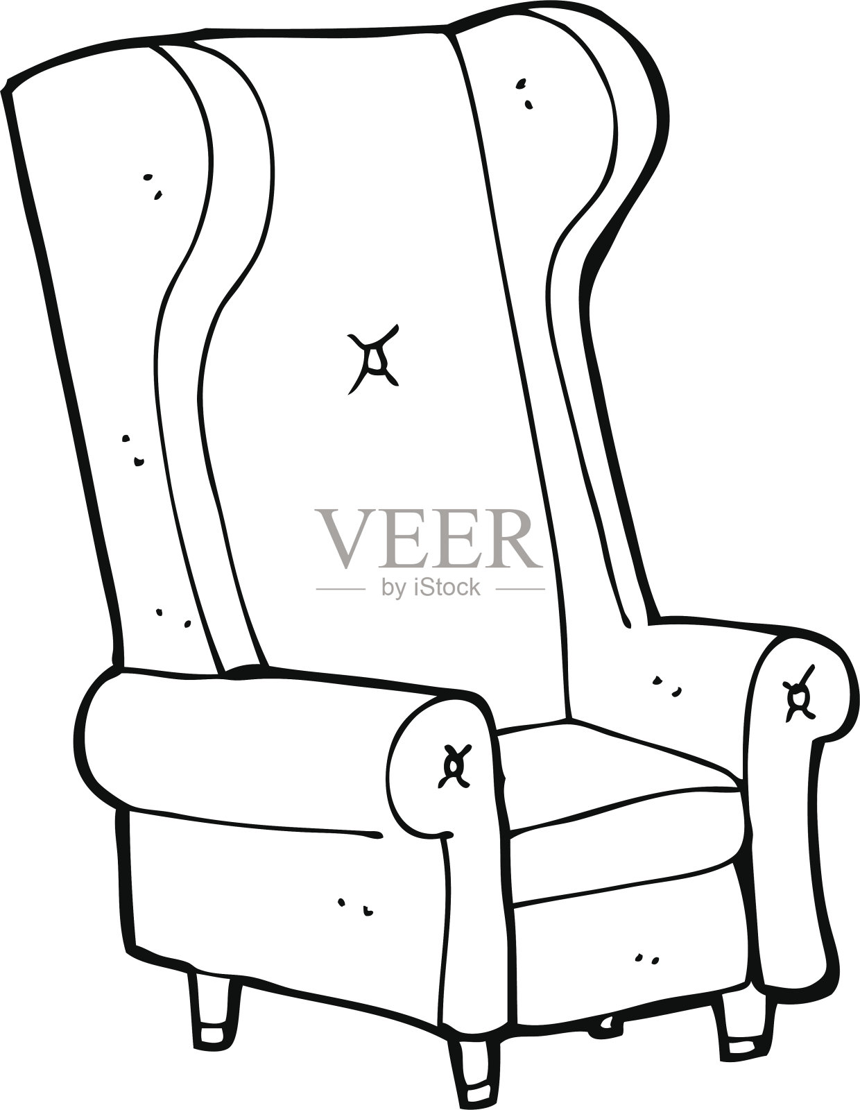 卡通旧椅子插画图片素材