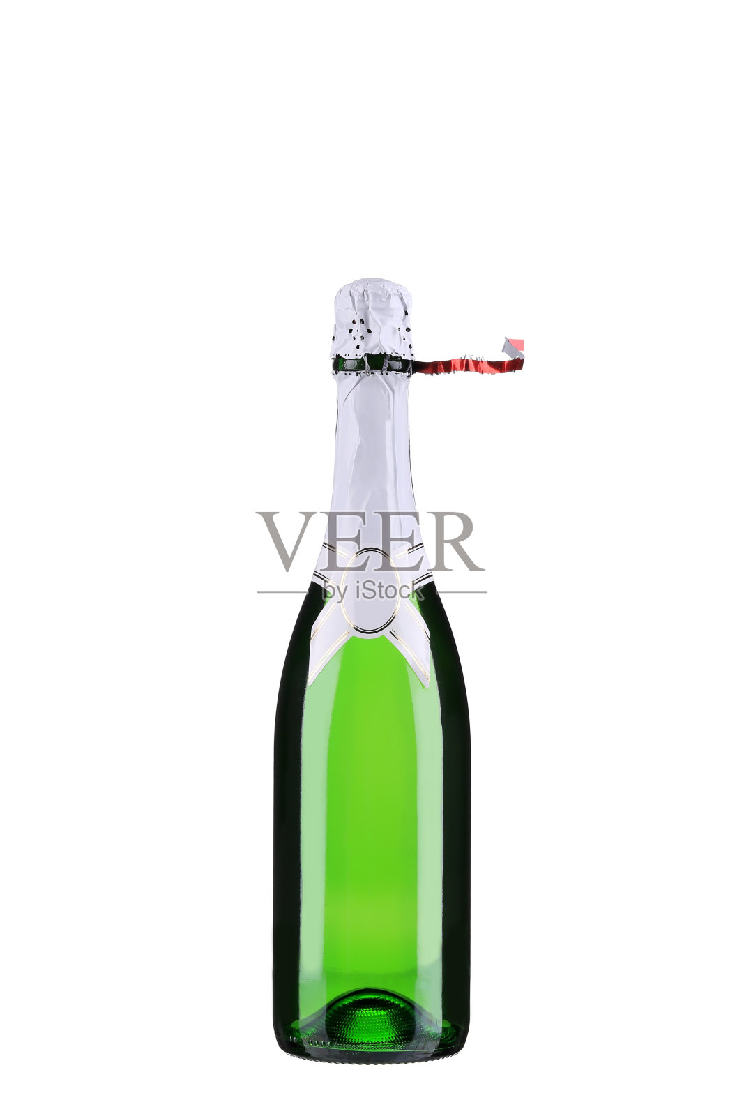 没有顶部箔的香槟瓶。照片摄影图片