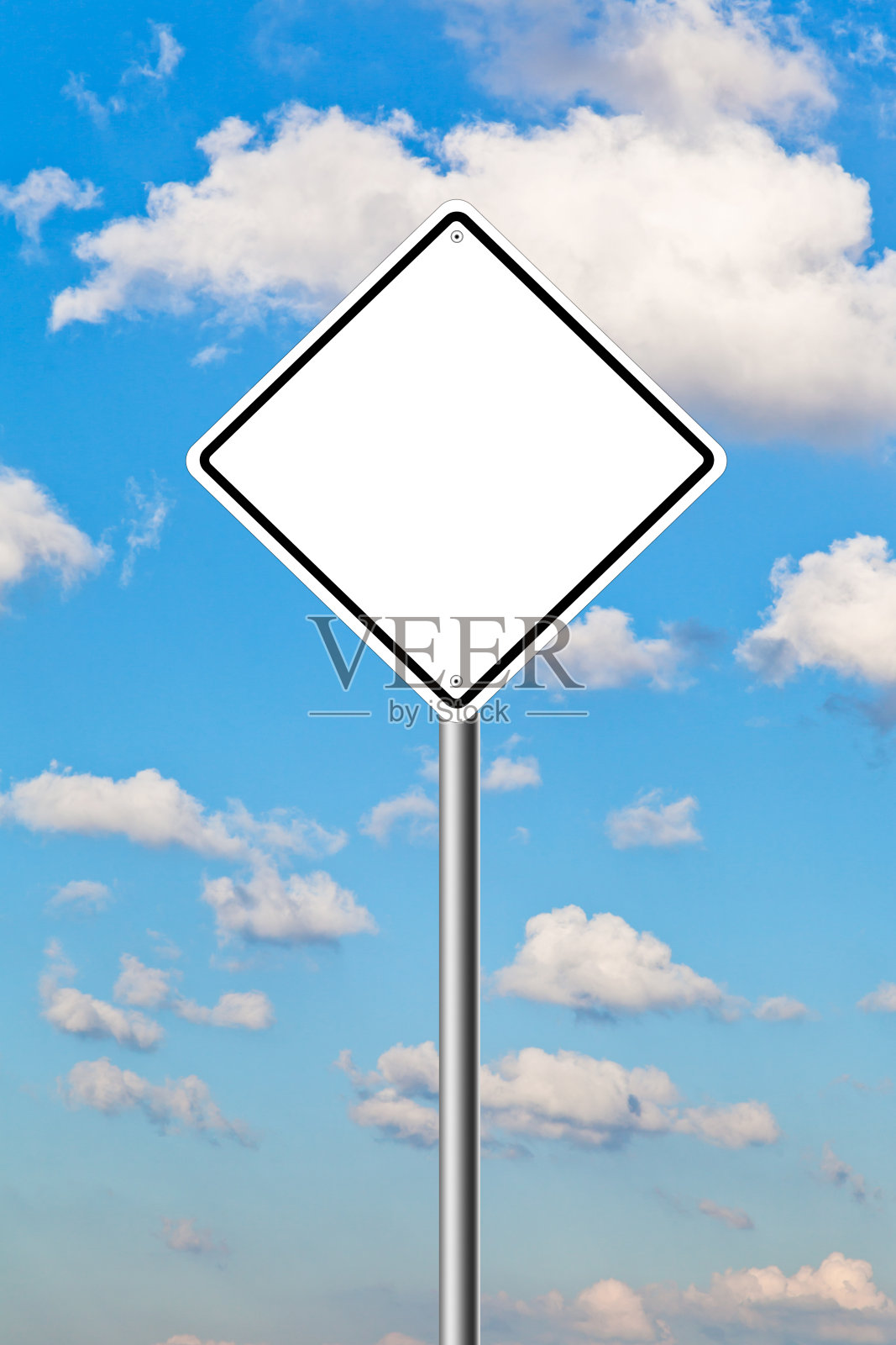 空白的白色路标。照片摄影图片