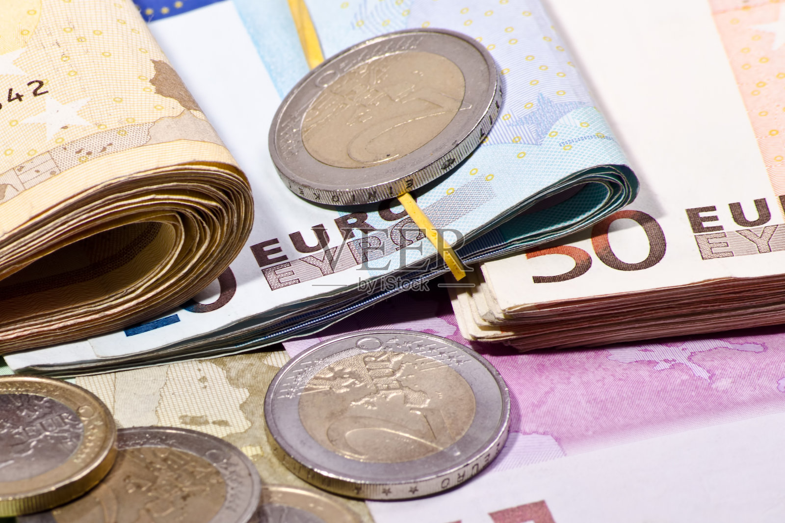 纸币和硬币照片摄影图片