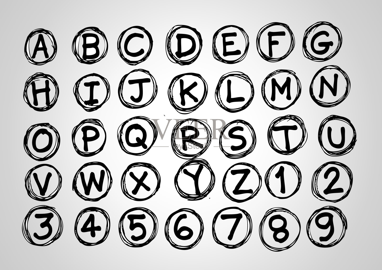 手写字母字体用钢笔写插画图片素材