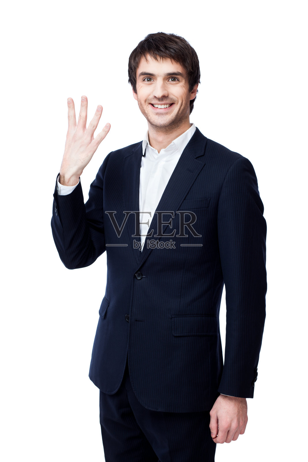 年轻的商人被白人孤立照片摄影图片