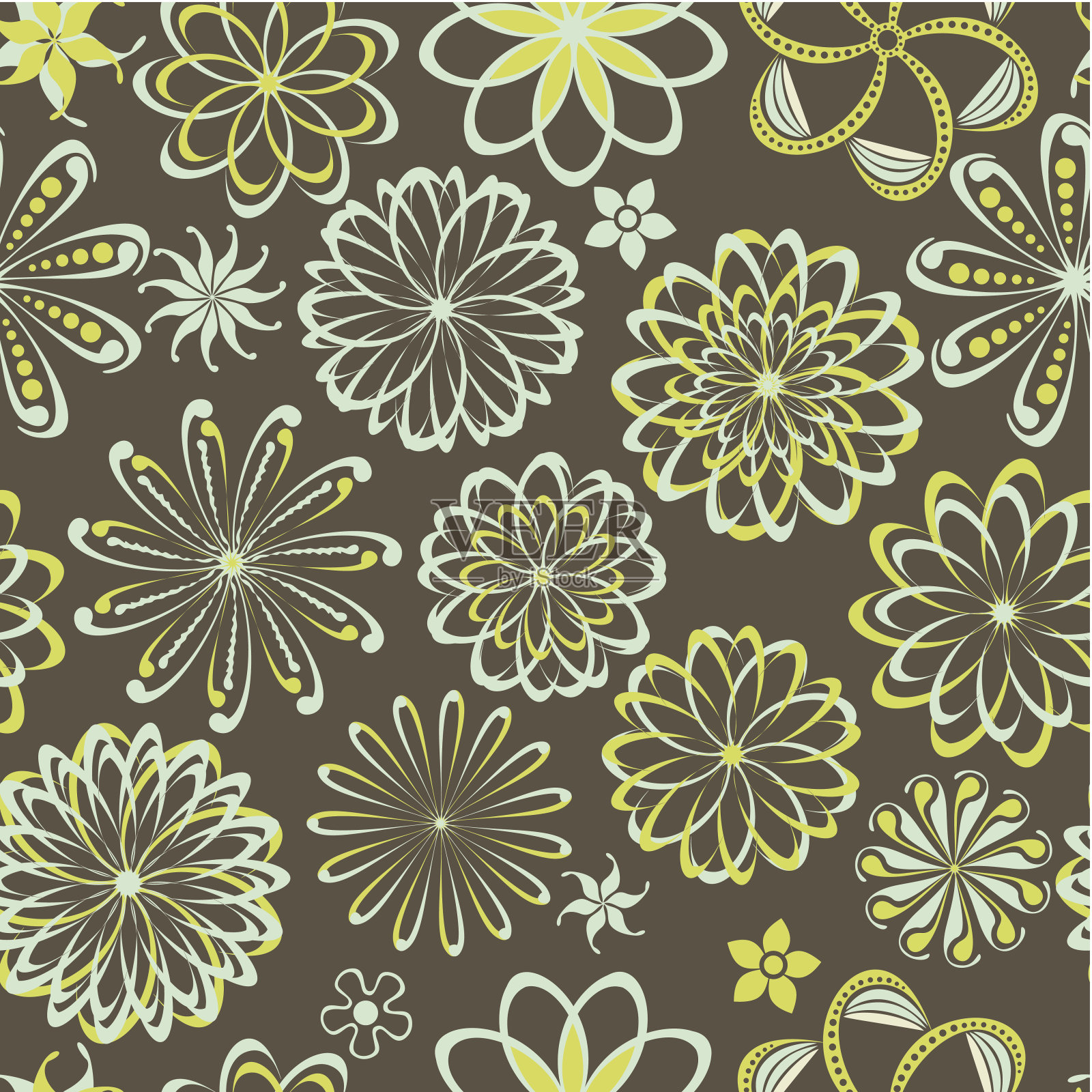 花卉无缝模式插画图片素材