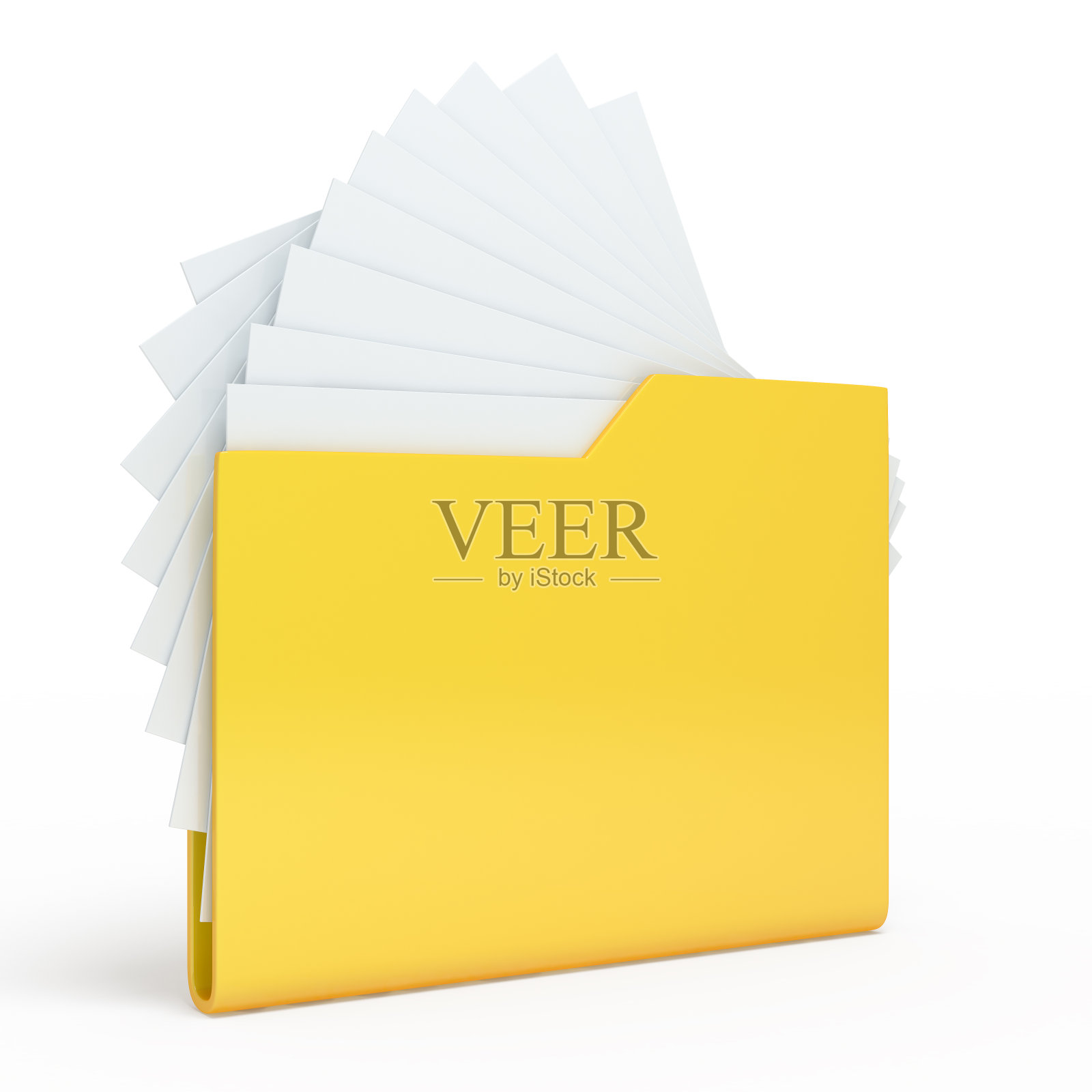 黄色的文件夹。在白色背景上隔离照片摄影图片