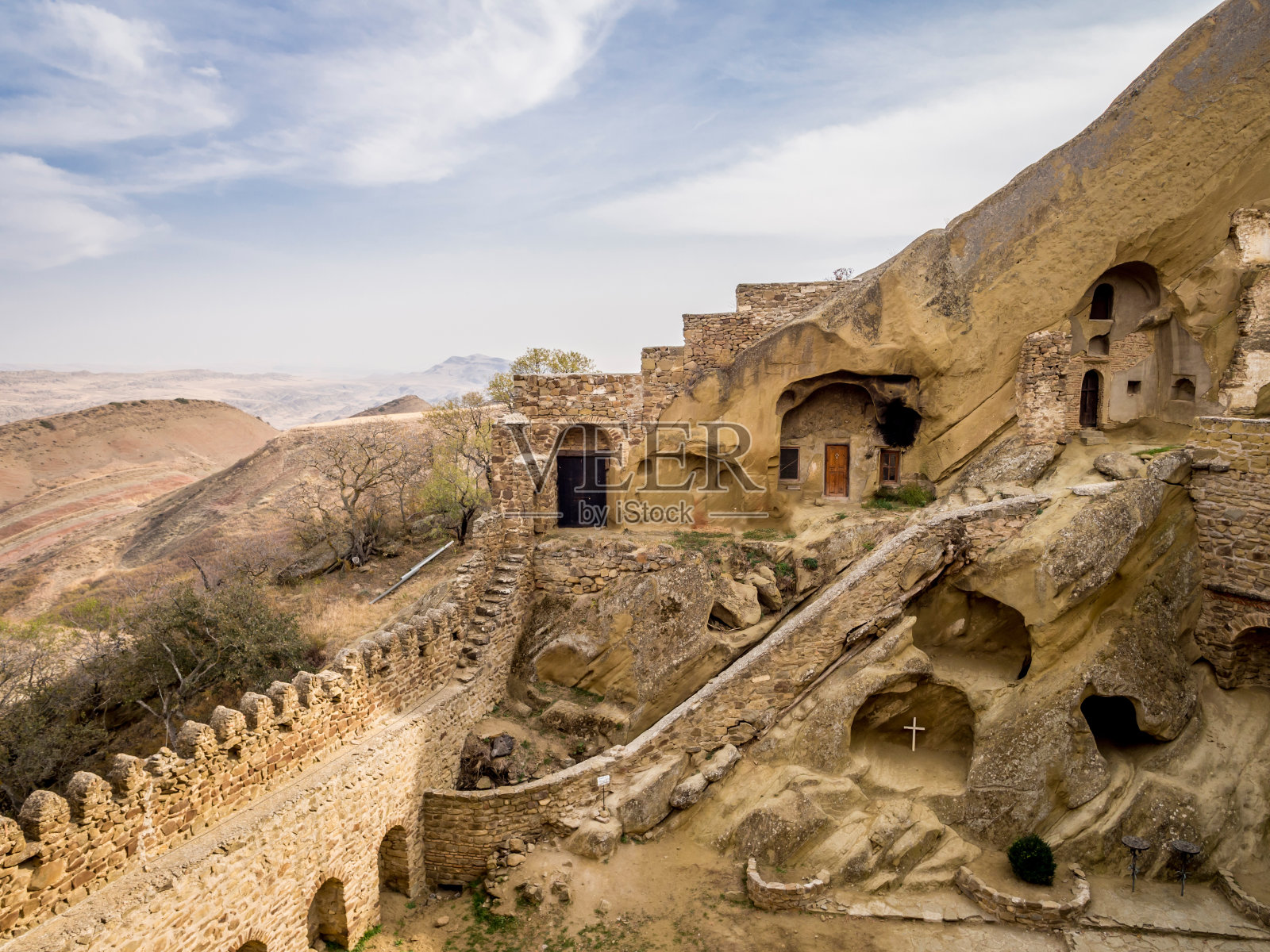 戴维•加雷哈修道院建筑综合体修道院。照片摄影图片