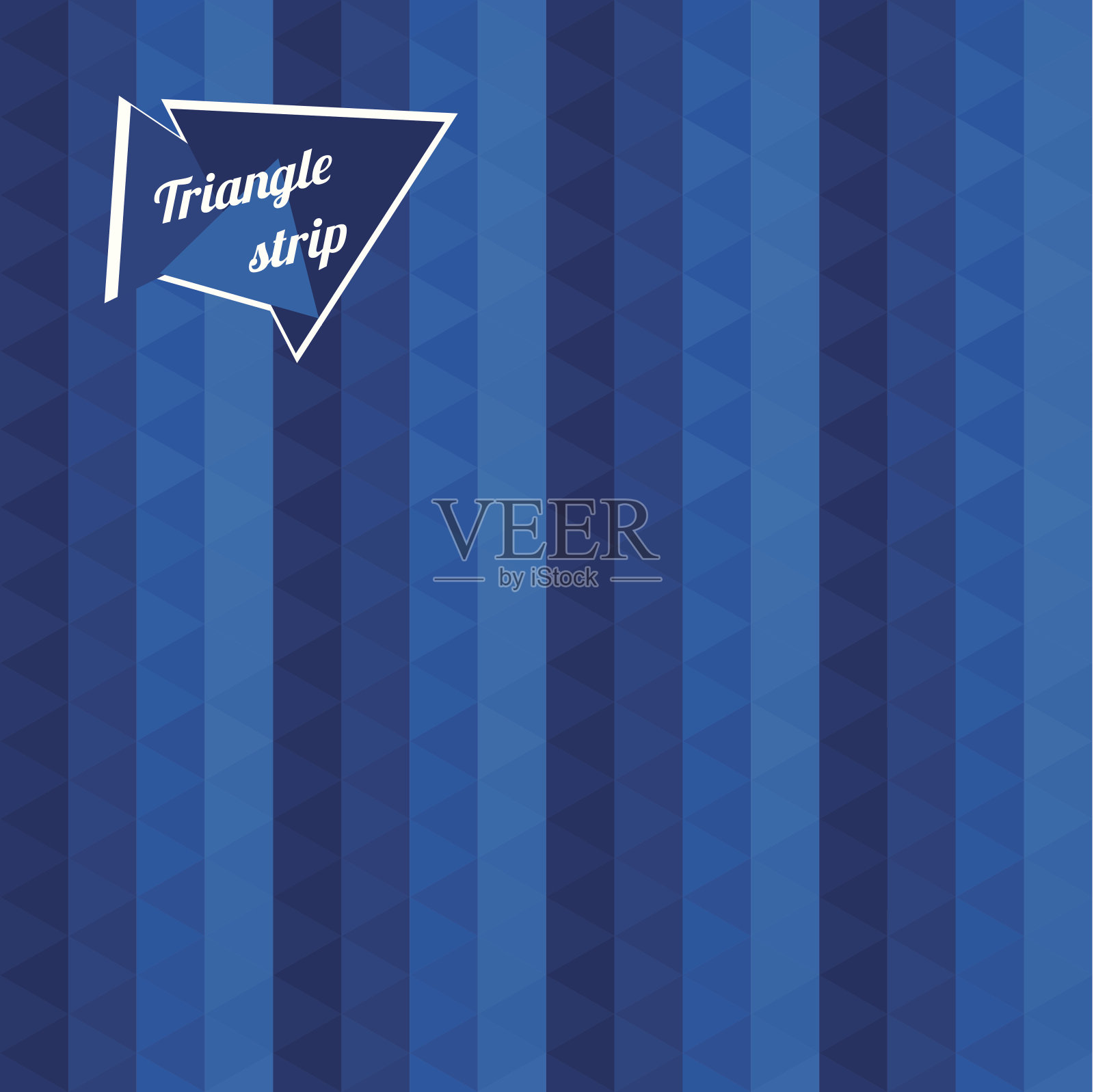 无缝蓝色几何背景的三角形。条纹图案插画图片素材