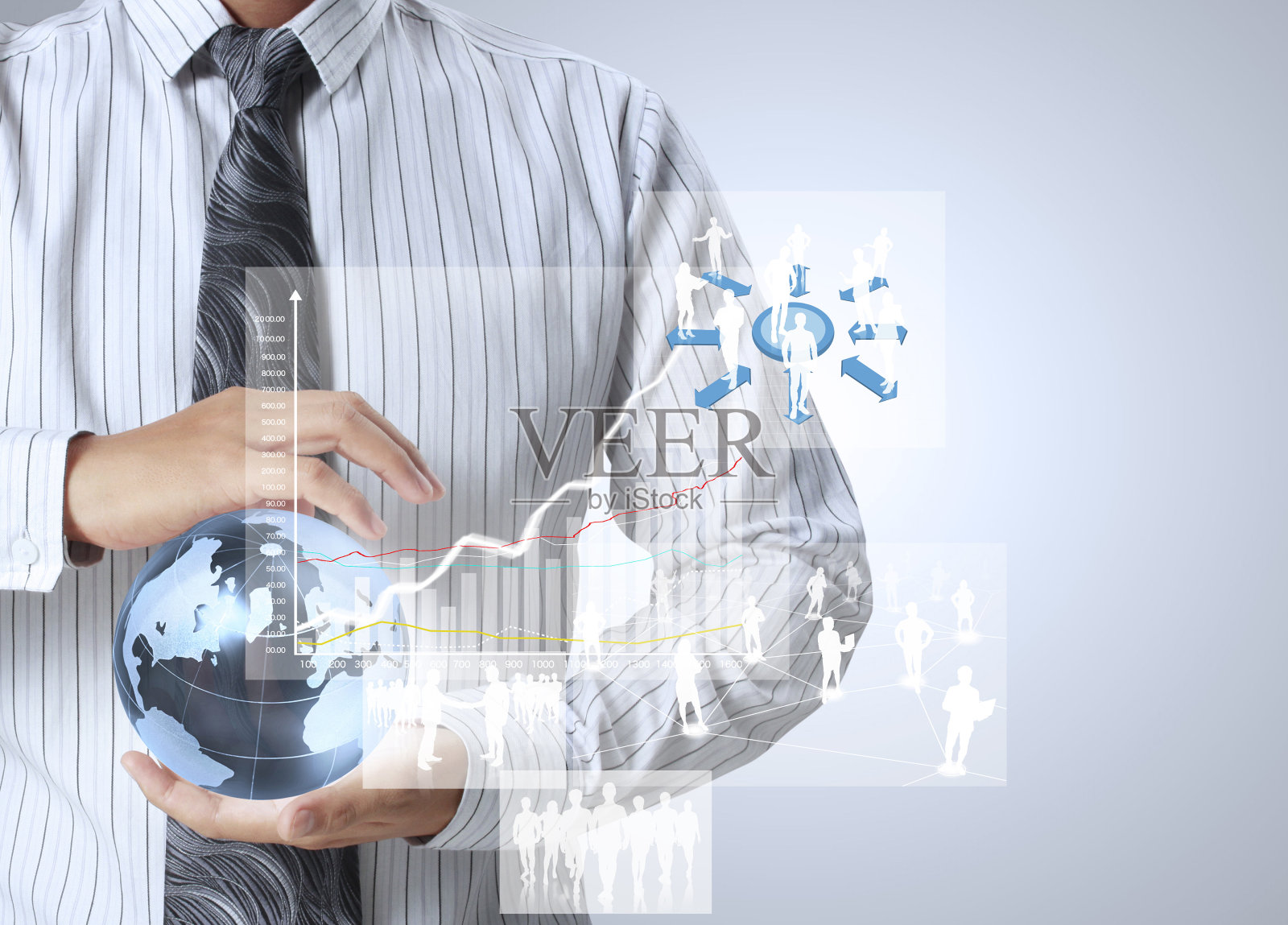 地球仪在他的手中照片摄影图片