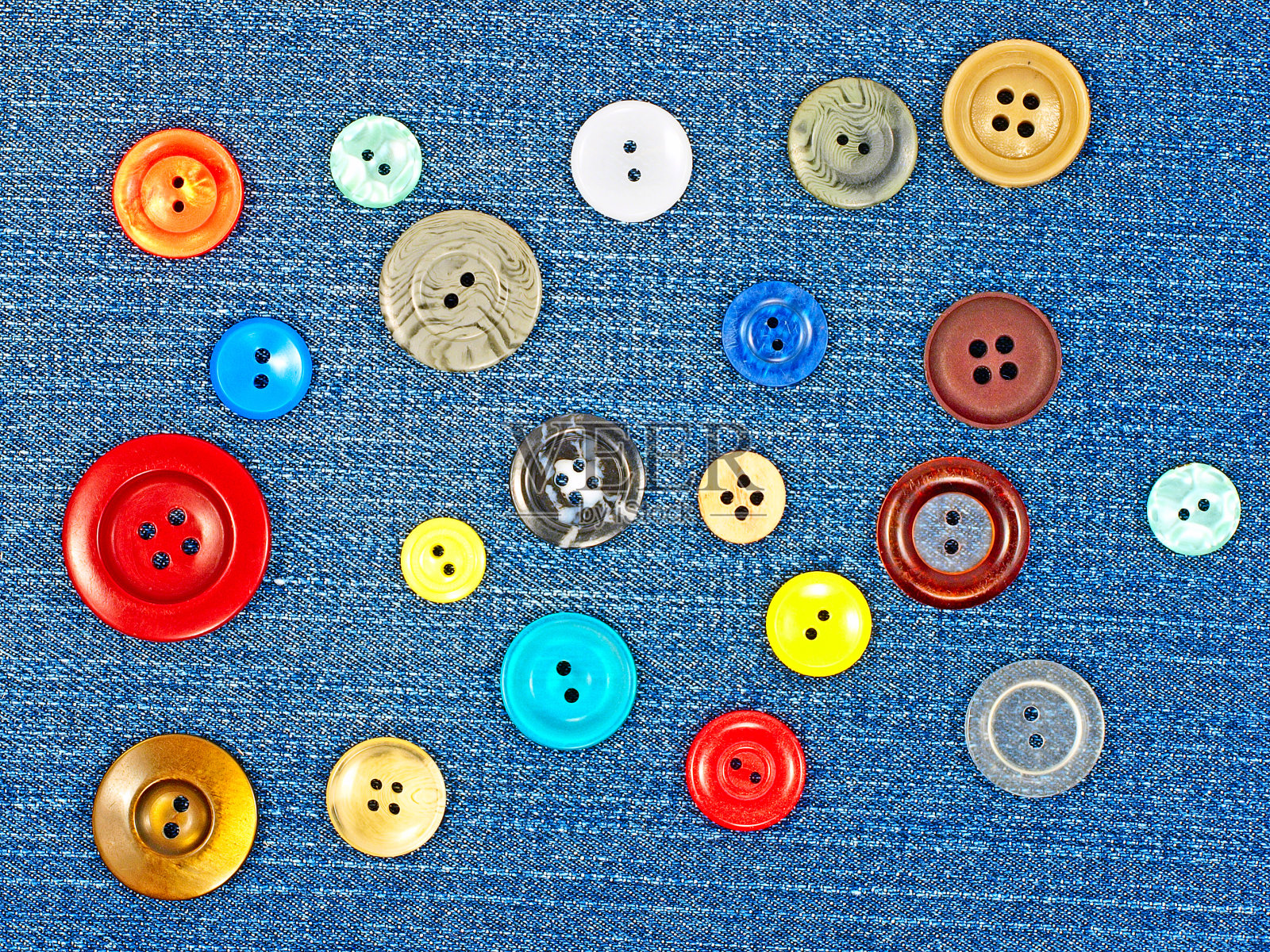 五彩缤纷的按钮。照片摄影图片