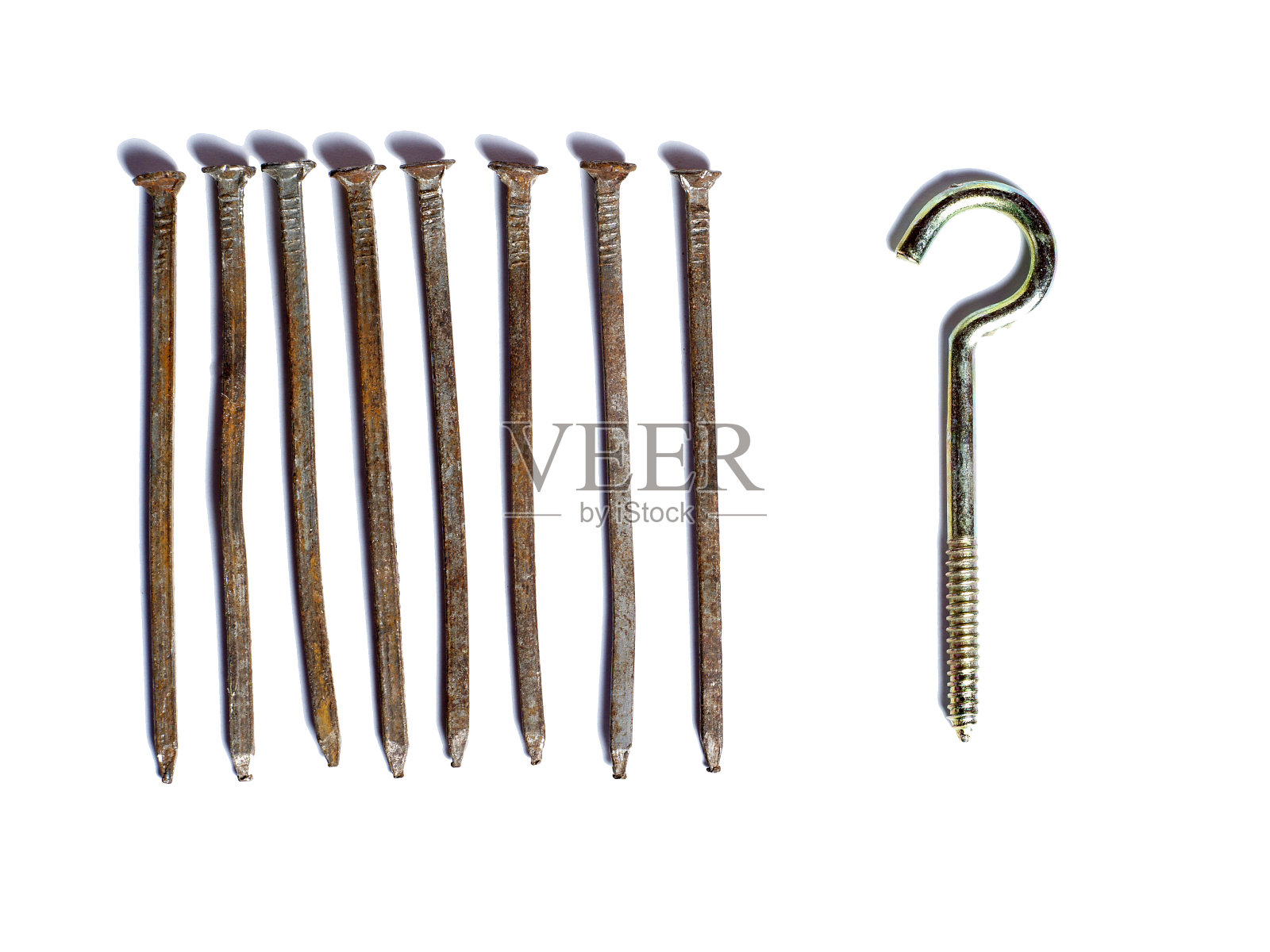 用不同的螺丝钉钉子照片摄影图片